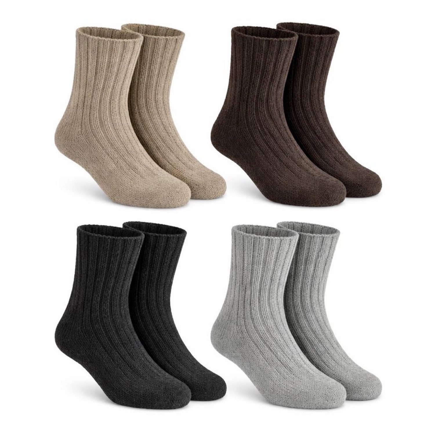 Cocain underwear Wandersocken Extrem Warme dicke weiche Alpaka Socken Wollsocke Alpacka Wolle Thermo (4-Paar) Alpaka Wollsocken für Männer Frauen Kinder