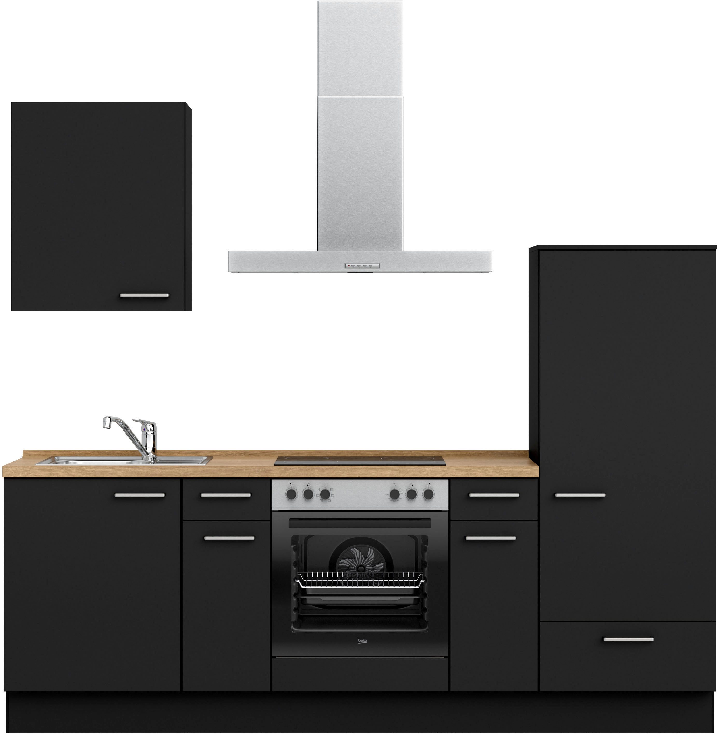 nobilia® Küchenzeile "Touch I", NEU: individuell anpassbar mit gratis Profi-Beratung, vormontiert, Breite 240 cm, Ausrichtung wählbar, wahlw. mit E-Geräten