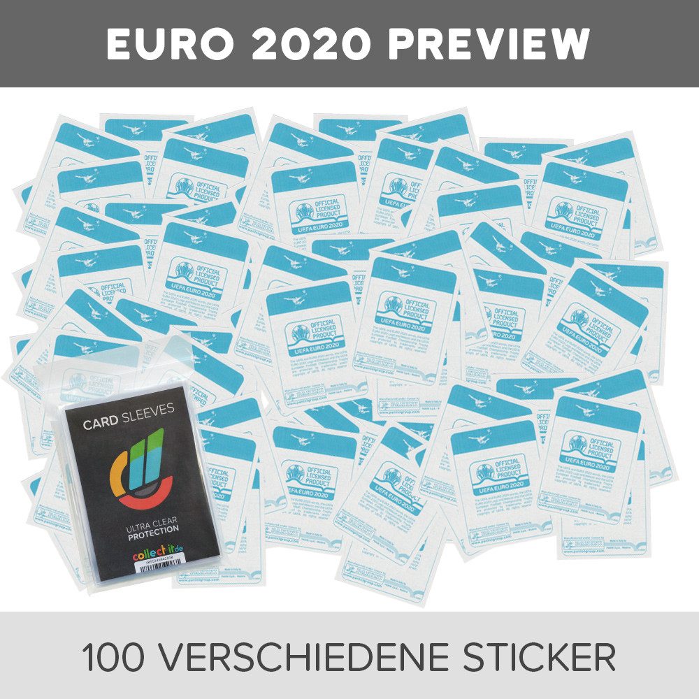 Panini Sammelkarte EURO 2020 Preview - 100 verschiedene Sticker(zufällige Auswahl)
