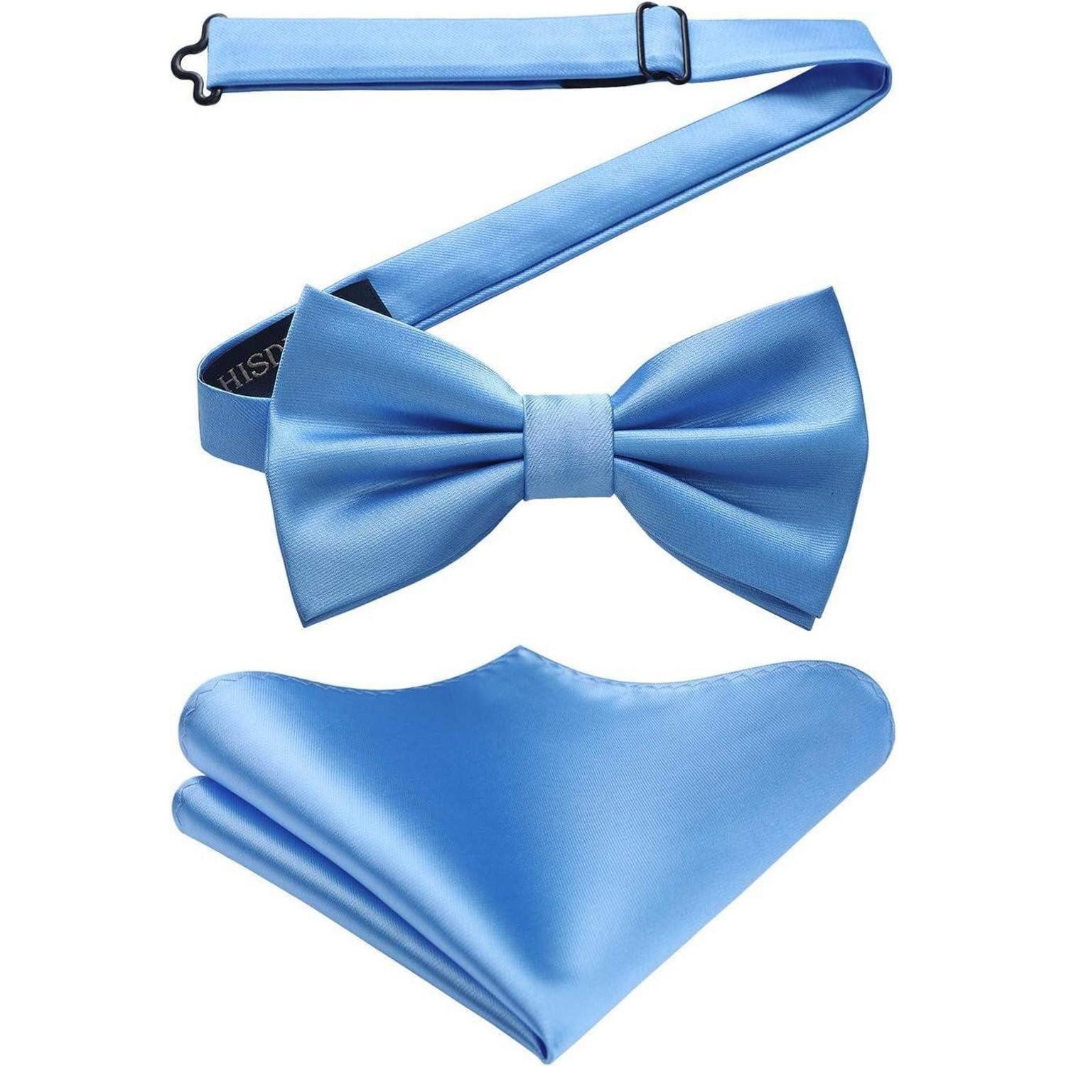LuxusKollektion Fliege Fliege Herren Einstecktuch Einstellbar Smoking Hochzeit B Himmelblau 1