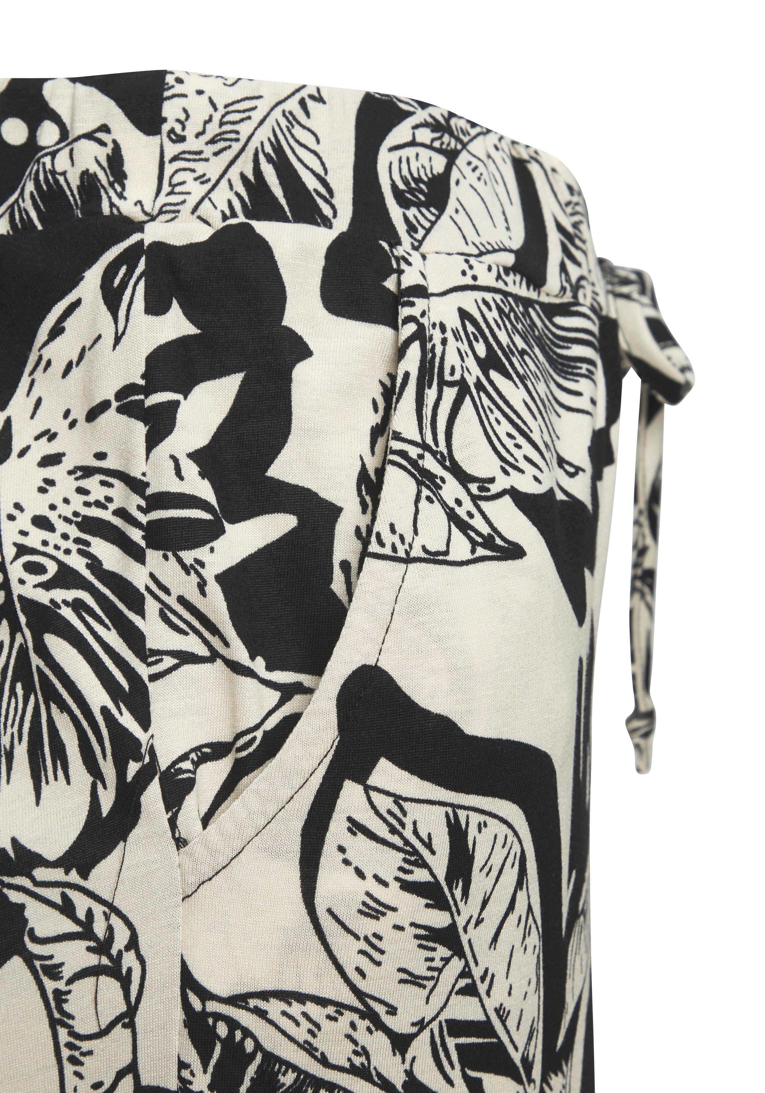 Vivance Palazzohose mit Blätterdruck aus Jersey, lässige Schlupfhose, leichte Sommerhose