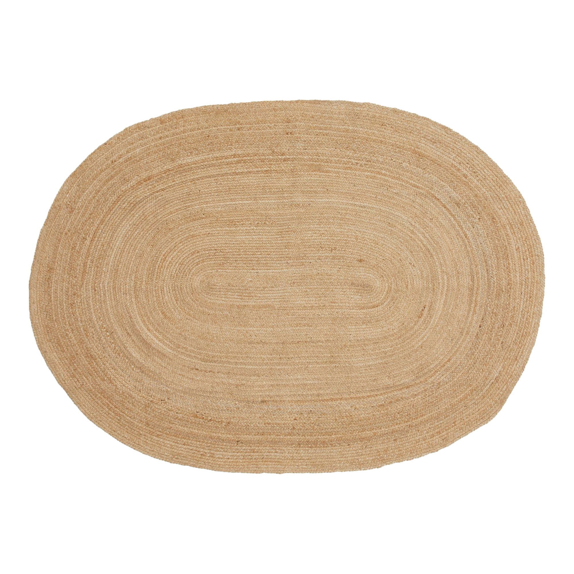 tinkaro Teppich Bombay Jute Natur, Oval, Höhe: 1 mm