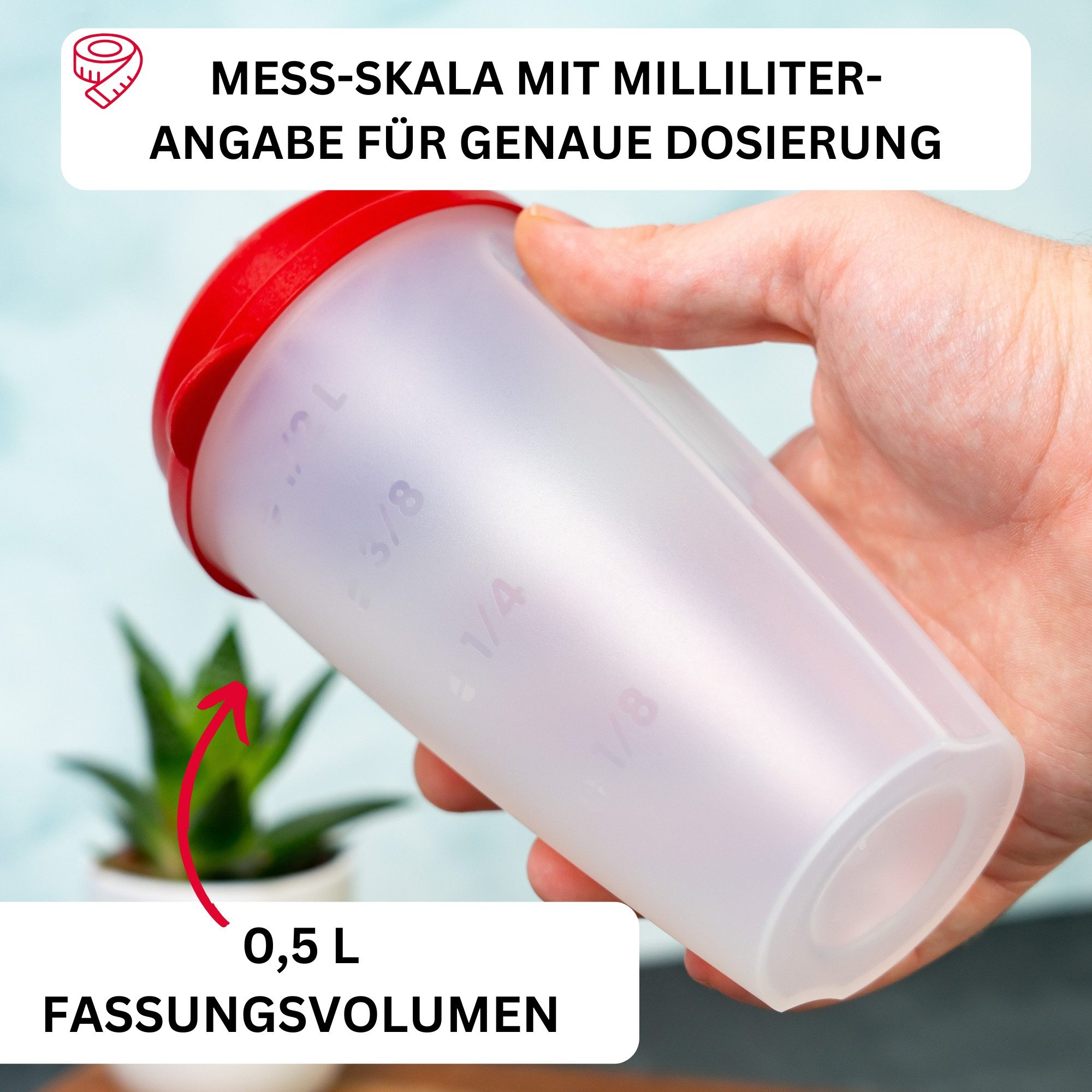 WESTMARK Dressing Shaker mit Mess-Skala, Mix- und Schüttelbecher, herausnehmbarer Mixscheibe, PP, PE