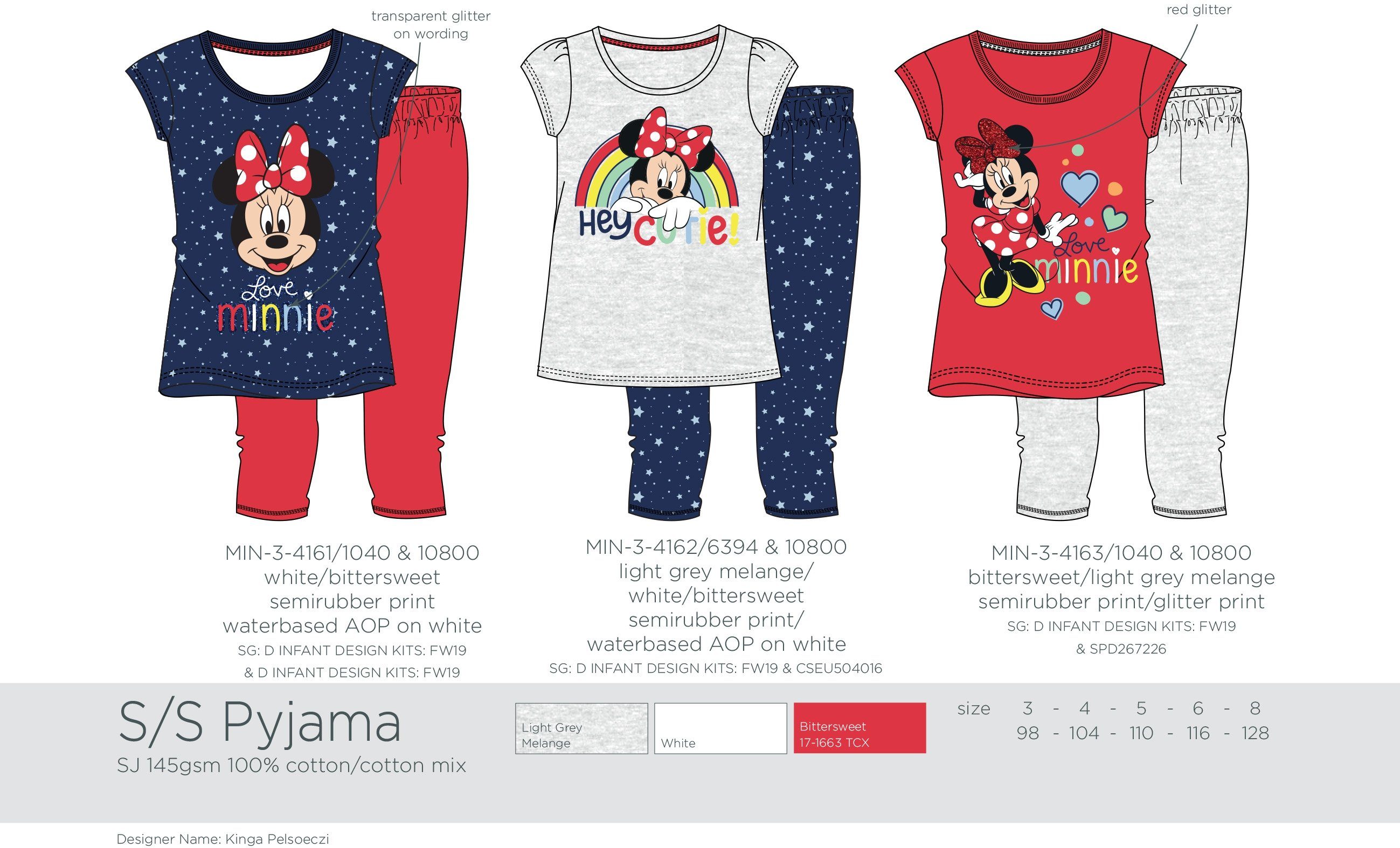 128 3 104 6 4 Mouse Capri-Pyjama Pyjama Disney Jahre 10 Stück Gr.98 2 9 Schlafanzug 116 Mädchen 7 110 3x 8 Kinder MINNIE 3 Set Minnie MOUSE 5