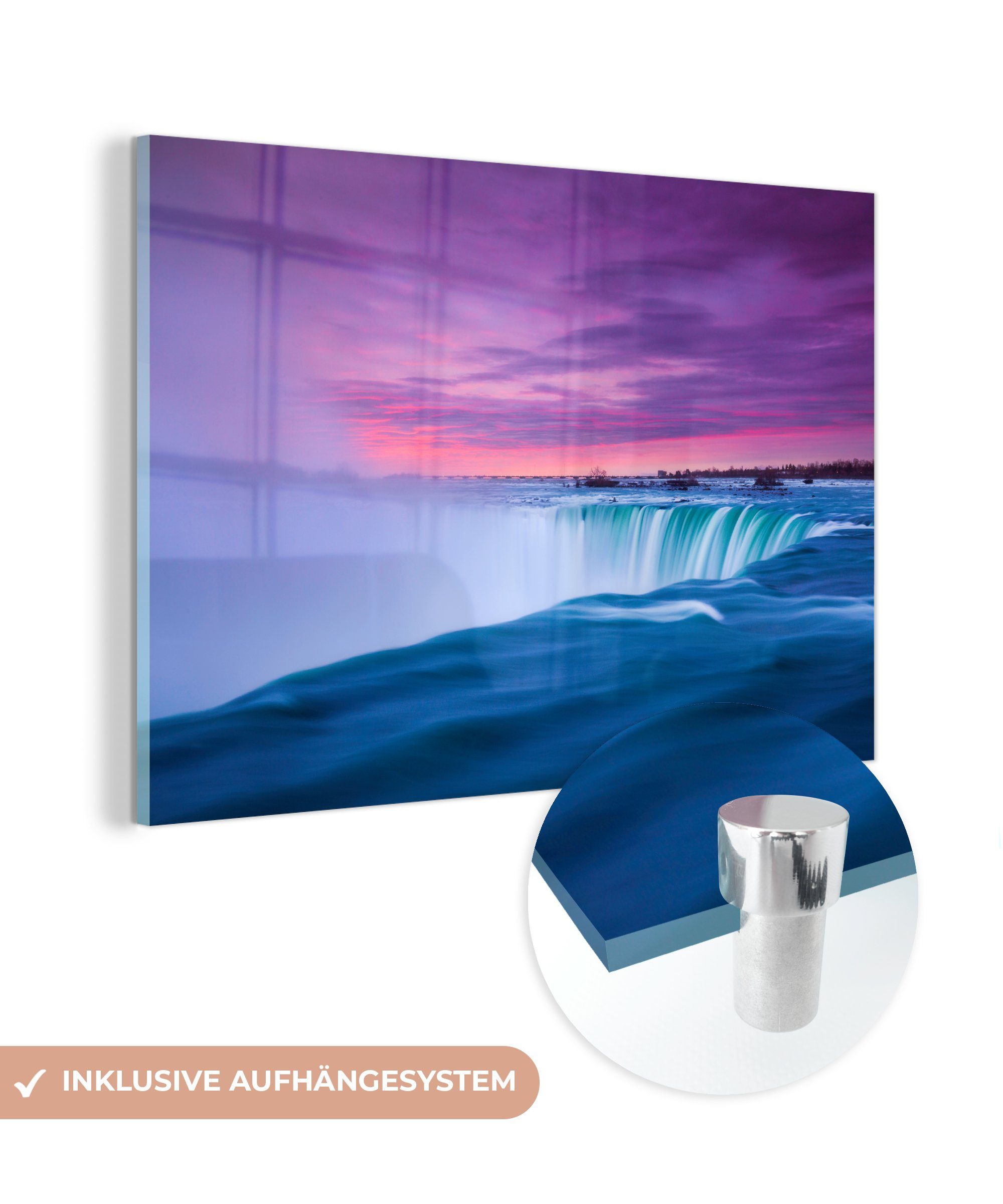 MuchoWow Acrylglasbild Wasserfall (1 St), Schlafzimmer Niagarafälle, Acrylglasbilder Amerika - Wohnzimmer & 