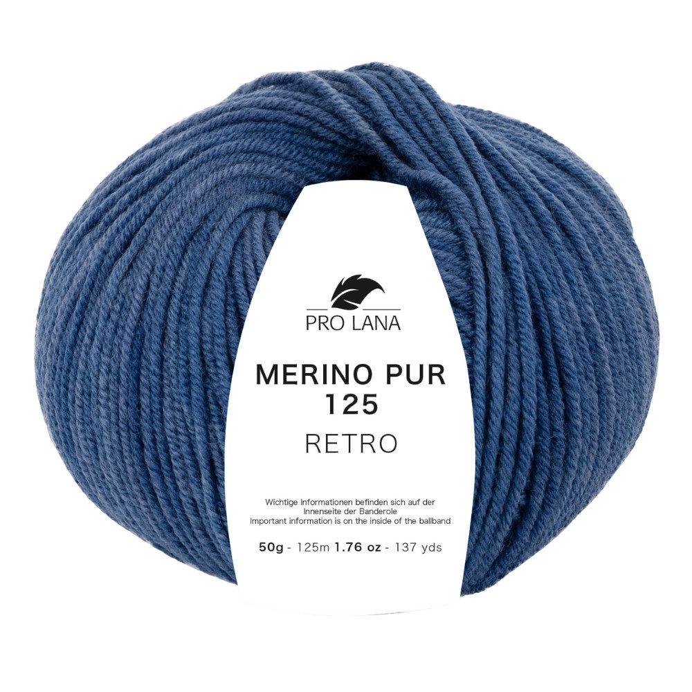 Pro Lana MERINO PUR 125 Retro extrafeine Merinowolle Häkelwolle, 125 m (Extrafeine Merinowolle mit edlem Farbverlauf), 50 g