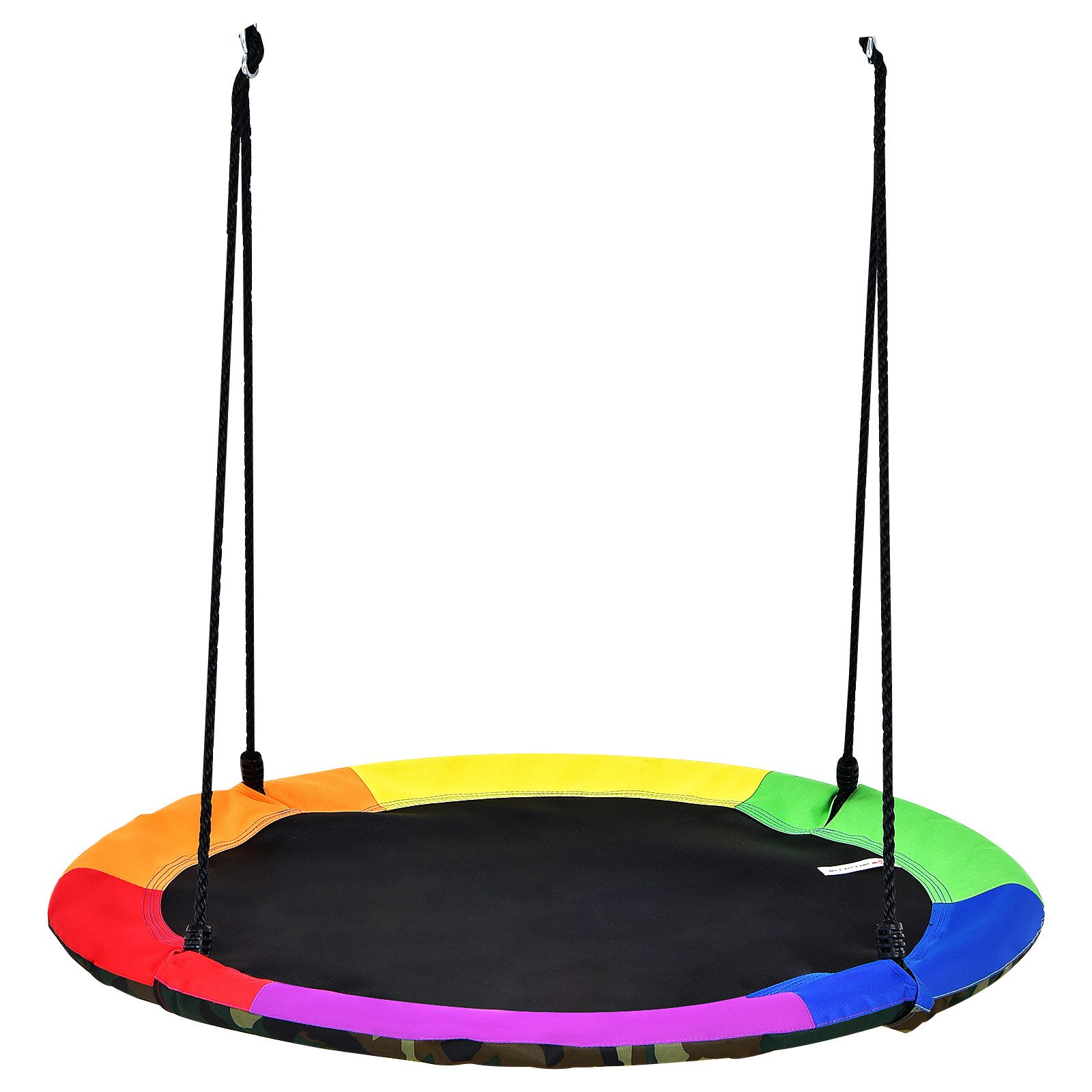 COSTWAY Nestschaukel Ø100cm Hängeschaukel, 100-160cm verstellbaren Seil