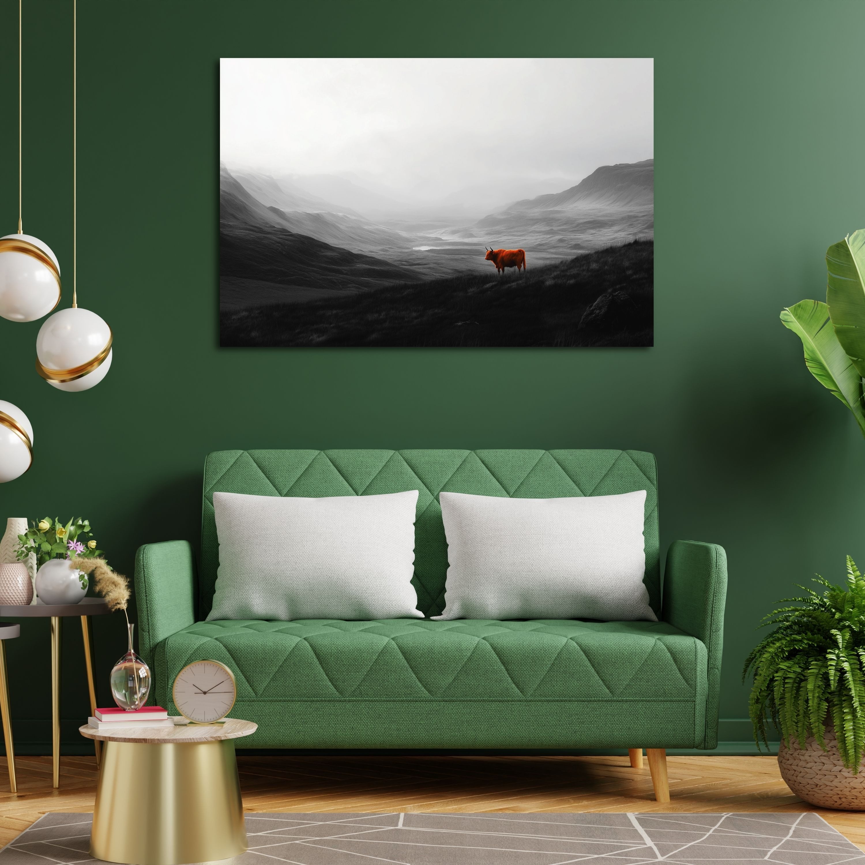 DARO Design Leinwandbild Modern Abstrakt Wandbilder XXL Wandbild Wand Deko Leinwand Bilder, (rotes Rind - Bild Groß Wohnzimmer Schlafzimmer Küche Esszimmer Einteilig Querformat Fotodruck Leinwände Wanddeko Abstrakte Kunst Boho), 30x20cm