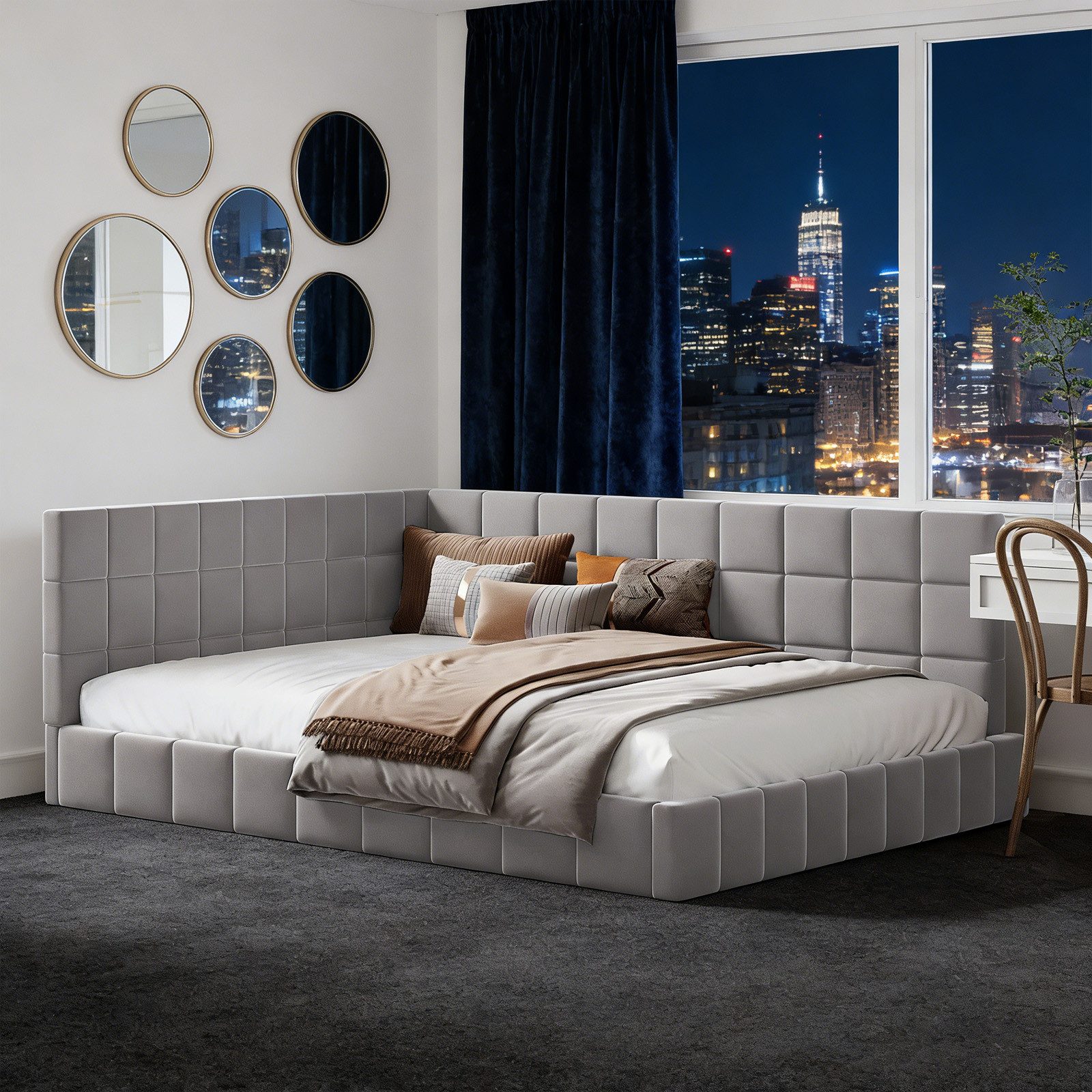 REDOM Schlafsofa Polsterbett,Funktionsbett,Jugendbett, Daybett Tagesbett mit Lattenrost, Multifunktional für Wohnzimmer und Schlafzimmer, Komfortable Rückenlehne, Einfacher Umbau, 250 kg Tragfähigkeit, Für Erwachsene & Kinder geeignet 140x200 cm, Ohne Matratze