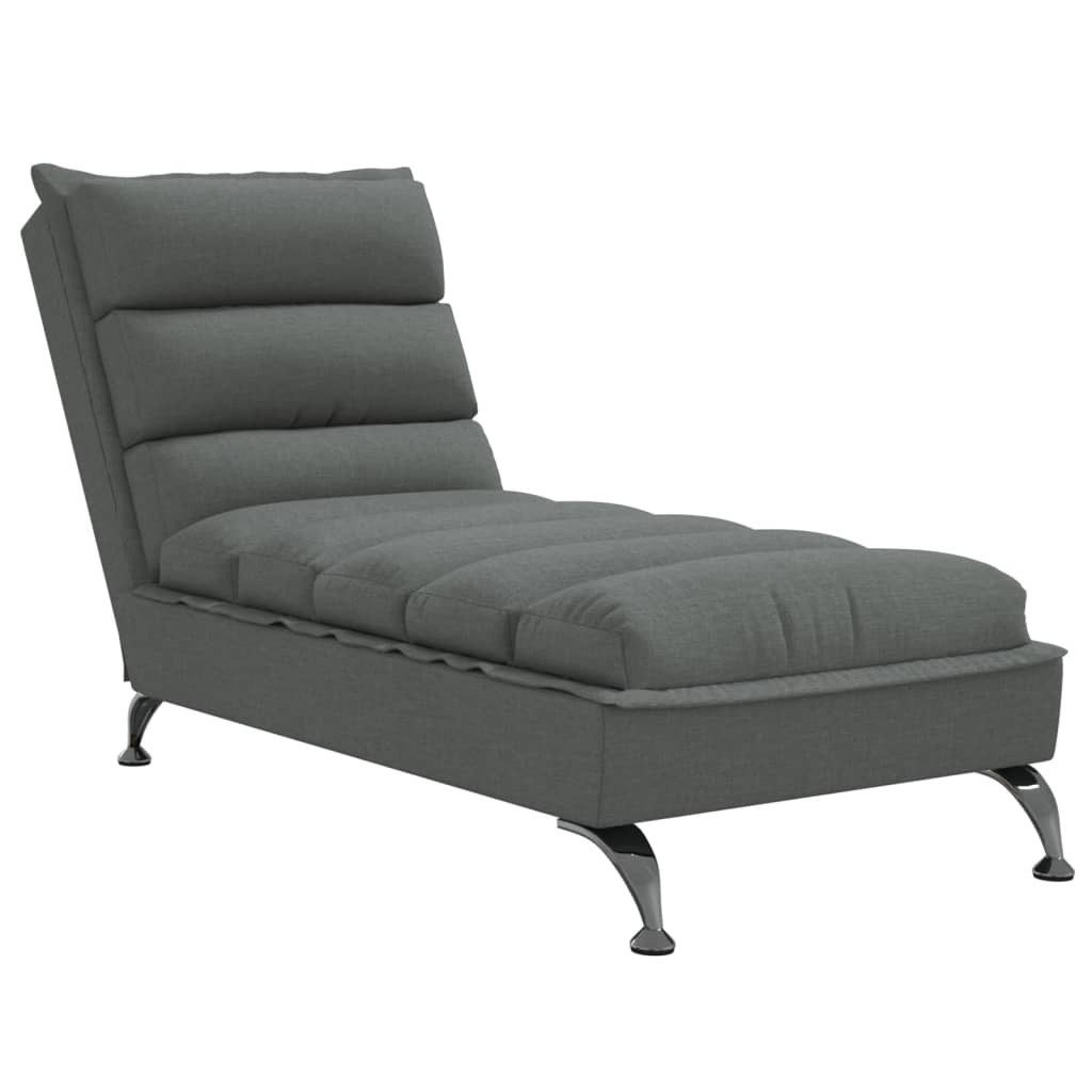 vidaXL Sitzbank Chaiselongue mit Kissen Dunkelgrau Stoff
