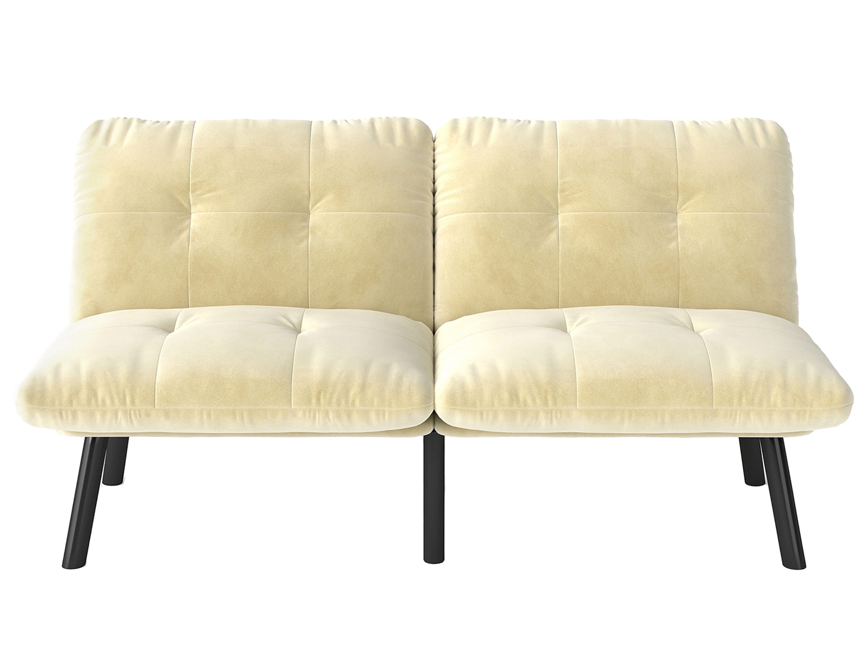 SeedWave Schlafsofa Samt 2-Sitzer Sofa, verstellbare Rücklehnen mit 5 Liegepositionen, Das Klappsofa mit Metallgestellen, versteckten Stützfüßen