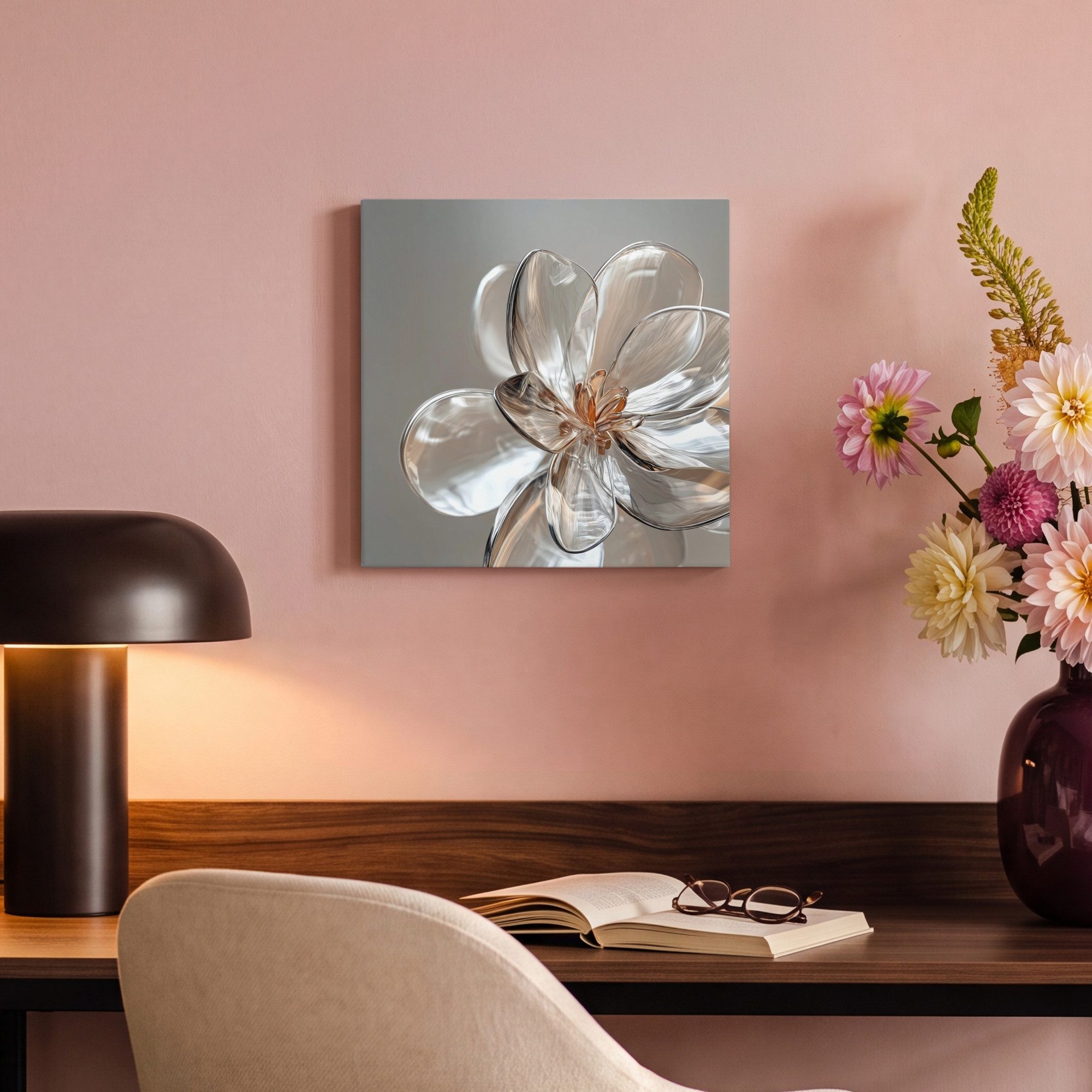 OneMillionCanvasses® Leinwandbild Blume - Gläser - Transluzent, Fotodruck (1 St), Leinwand Canvas Wandbild, Wanddekoration 20x30 cm – Bild 4 von 5