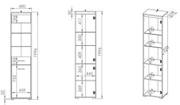 Feldmann-Wohnen Vitrine Avo B/T/H: 48 cm / 34 cm / 200 cm