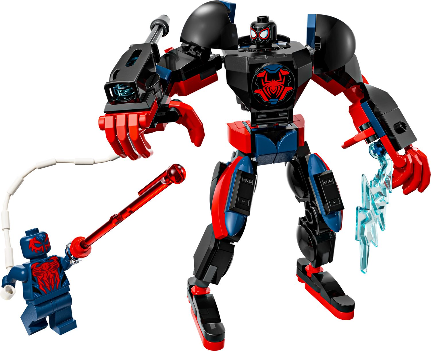 LEGO® Marvel 76337 Miles Morales Mech vs. Spider-Man 2099 Spielbausteine, (Set, 135 St., Set)