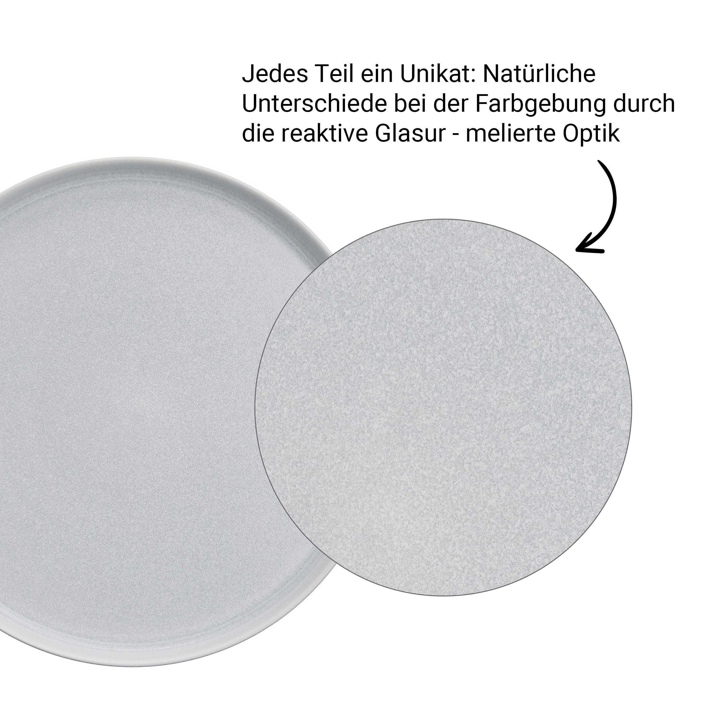Geschirr-Set Steinzeug, NOVA reaktive Glasur Single CASA 16-tlg., Geschirr-Set BUTLERS Grau