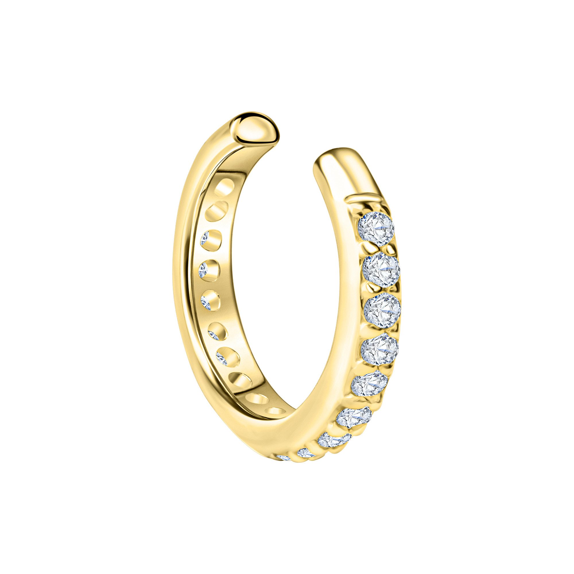 Vivance Paar Ohrclips 925/- Sterling Silber vergoldet Zirkonia günstig online kaufen