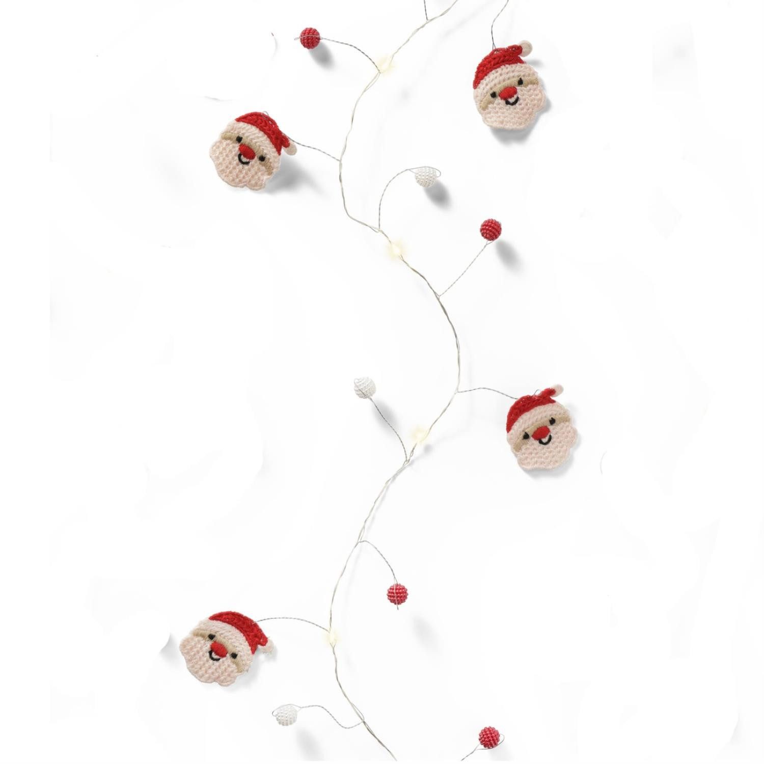 MARELIDA LED-Lichterkette Nikolaus Weihnachtsmann Deko Draht Weihnachtsgirlande 20LED L: 1,9m, 20-flammig