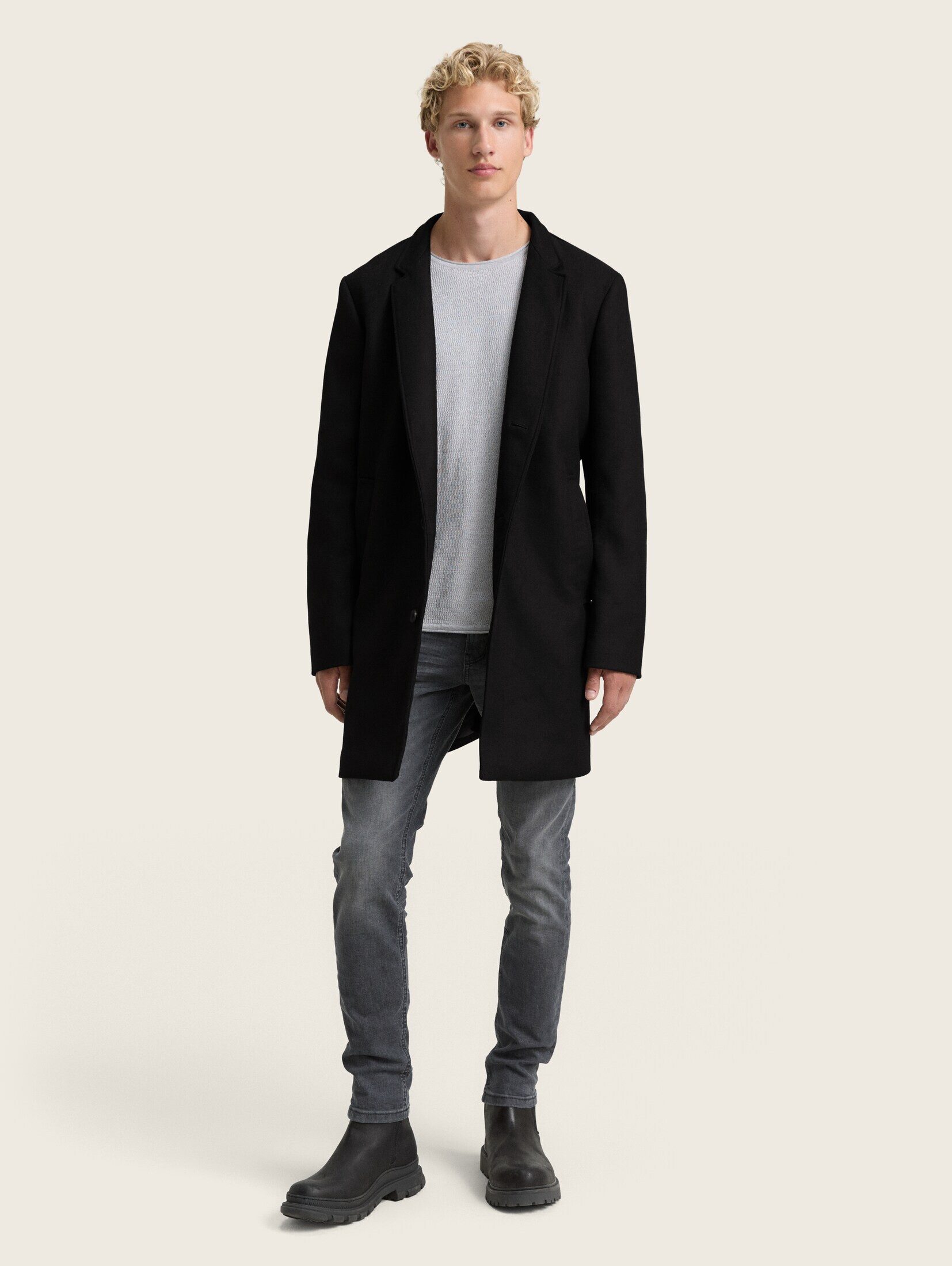 TOM TAILOR Denim Langmantel Jacken Mantel in Woll-Optik