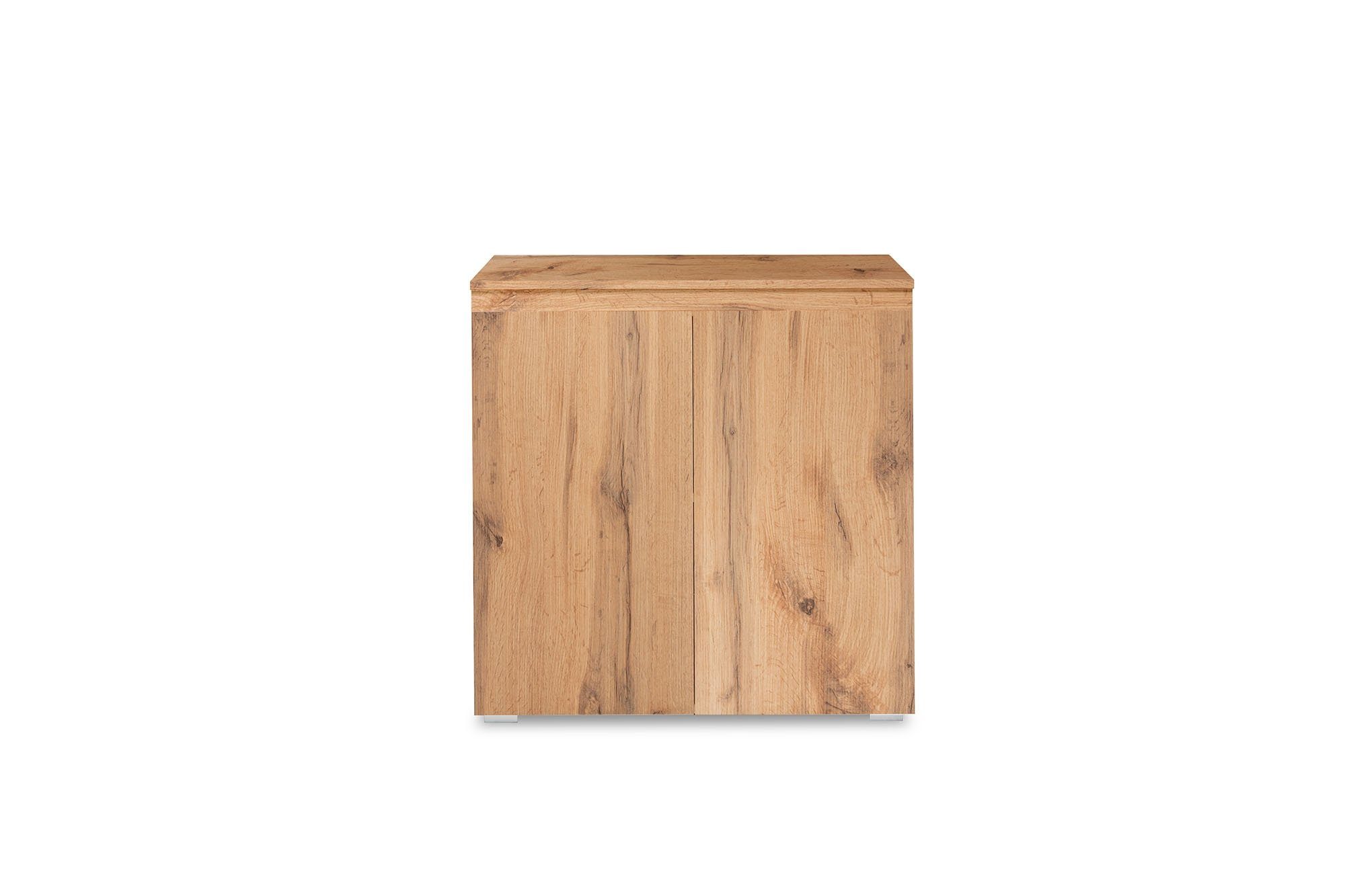 Newroom Kommode Dekor Honig Eiche 80 cm, Sideboard Honig Eiche Modern Landhaus Skandinavisches Design