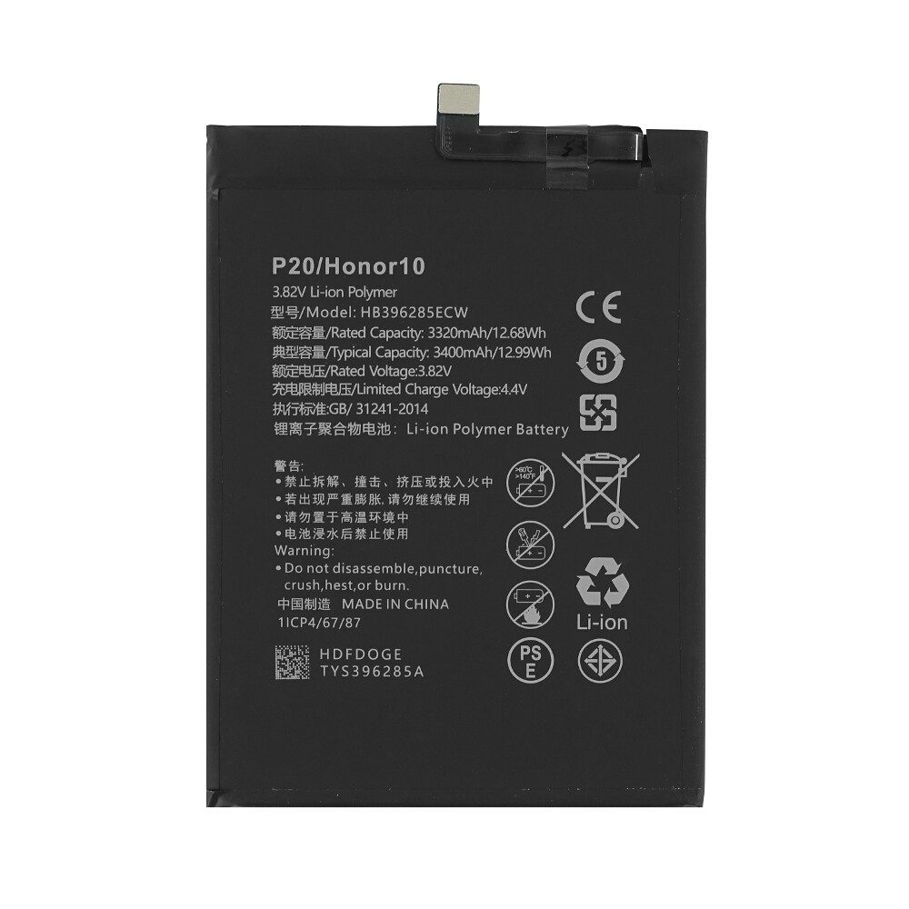 HB396285ECW Akku für Huawei P20 Honor 10 3400mAh Batterie Ersatzakku Handy-Akku (1 St)