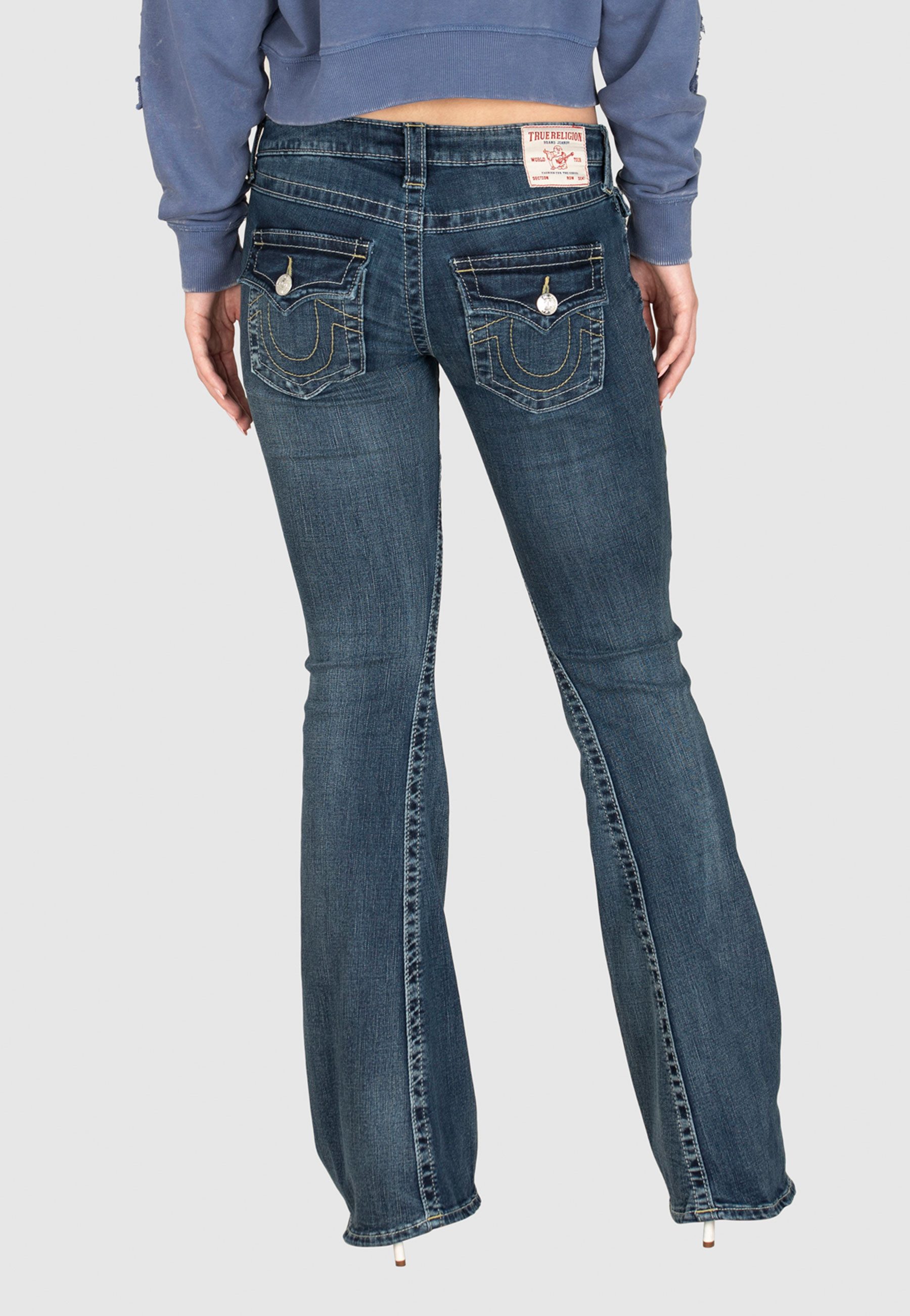 True Religion Bootcut-Jeans JOEY LR FLARE FLAP Baumwollmischung, Flared fit