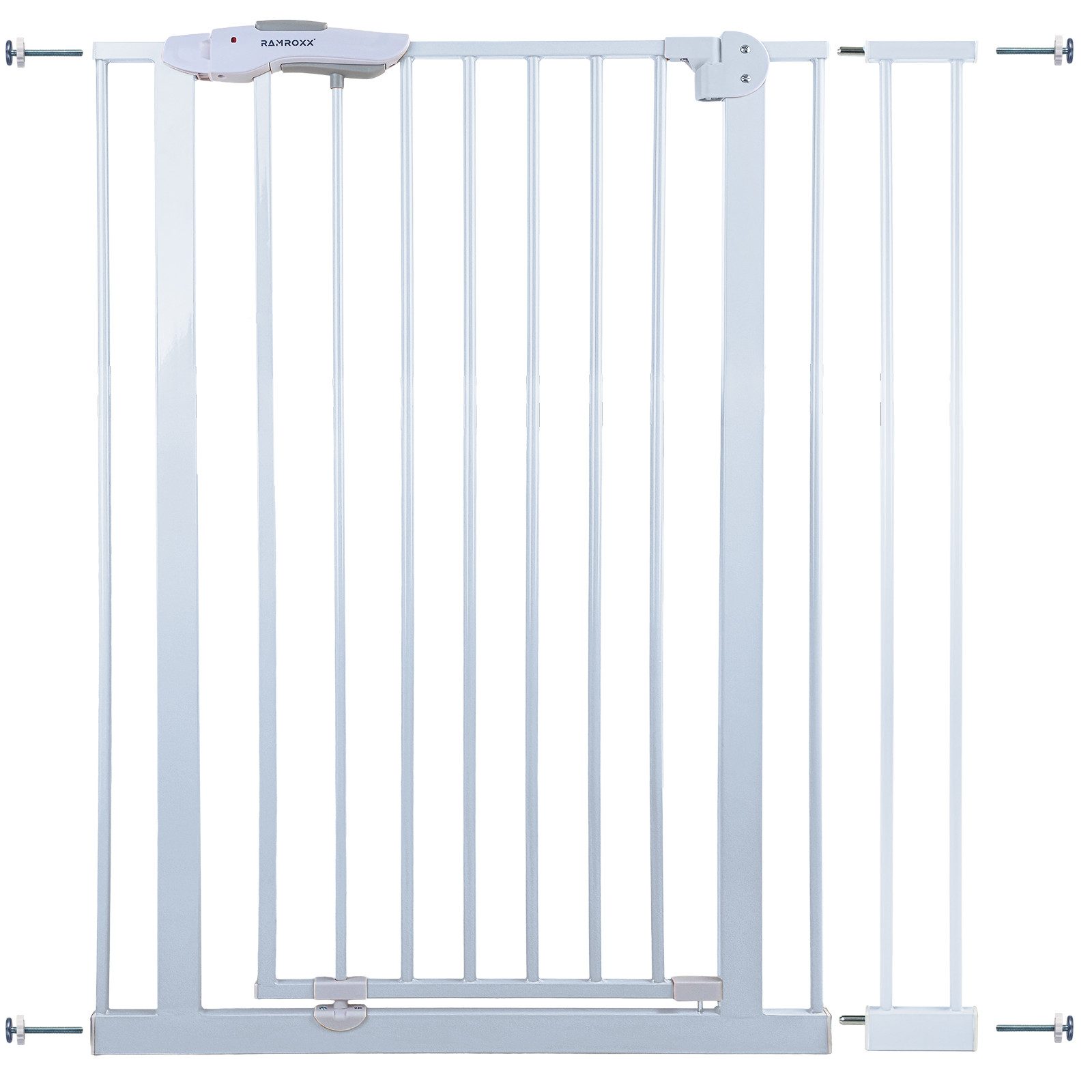 RAMROXX Treppenschutzgitter Absperrgitter weiß für 85-95cm Durchgang 110cm günstig online kaufen