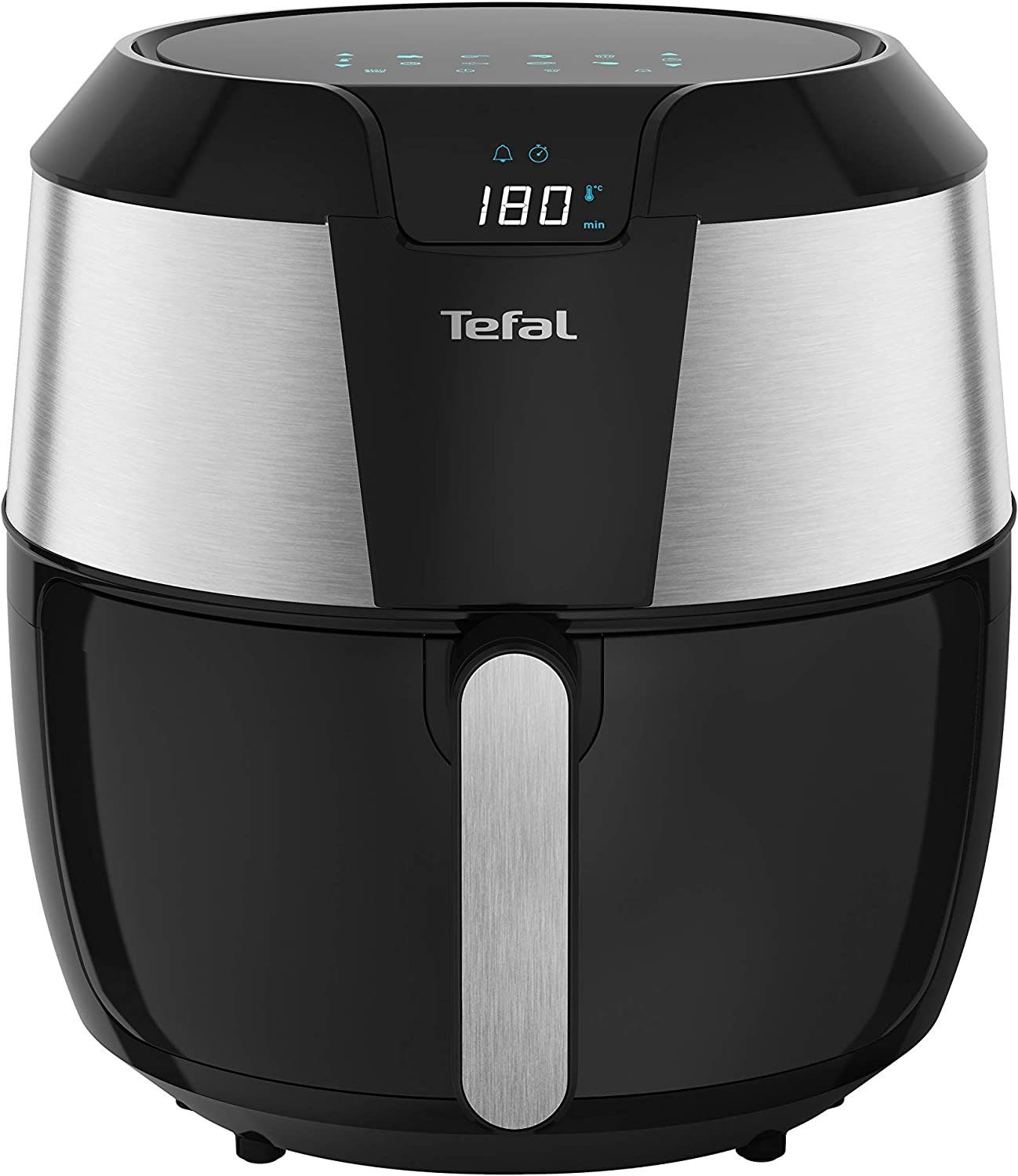 Tefal Heißluftfritteuse EY701D Easy Fry XXL Heißluftfritteuse, 1850 Watt,  Schwarz/Edelstahl, 1850 W