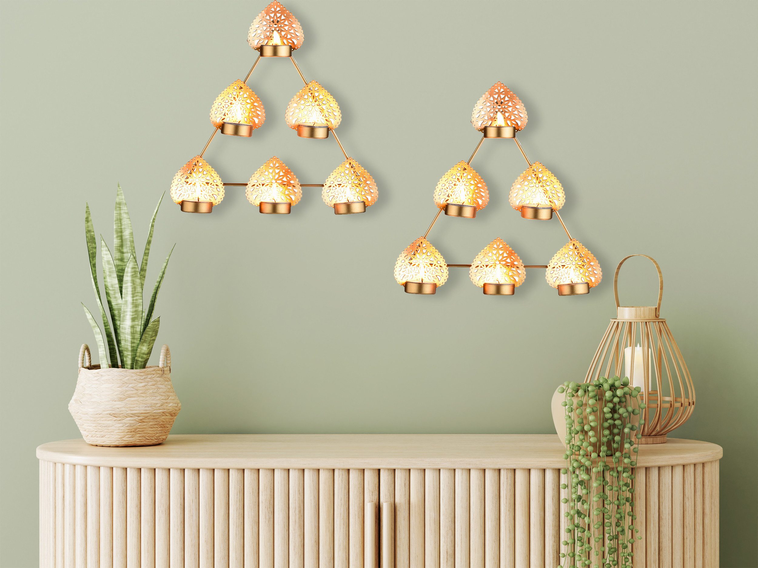 Marrakesch Orient & Mediterran Interior Wandkerzenhalter Orientalische Deko Wandkerzenhalter Wanddeko Teelichthalter Bohos -2- (1 St)