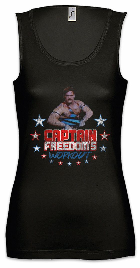Urban Backwoods Tanktop Captain Freedom's Workout Ärmelloses Damen T-Shirt Running Fitness Gym Commercial Werbung Science Fiction
