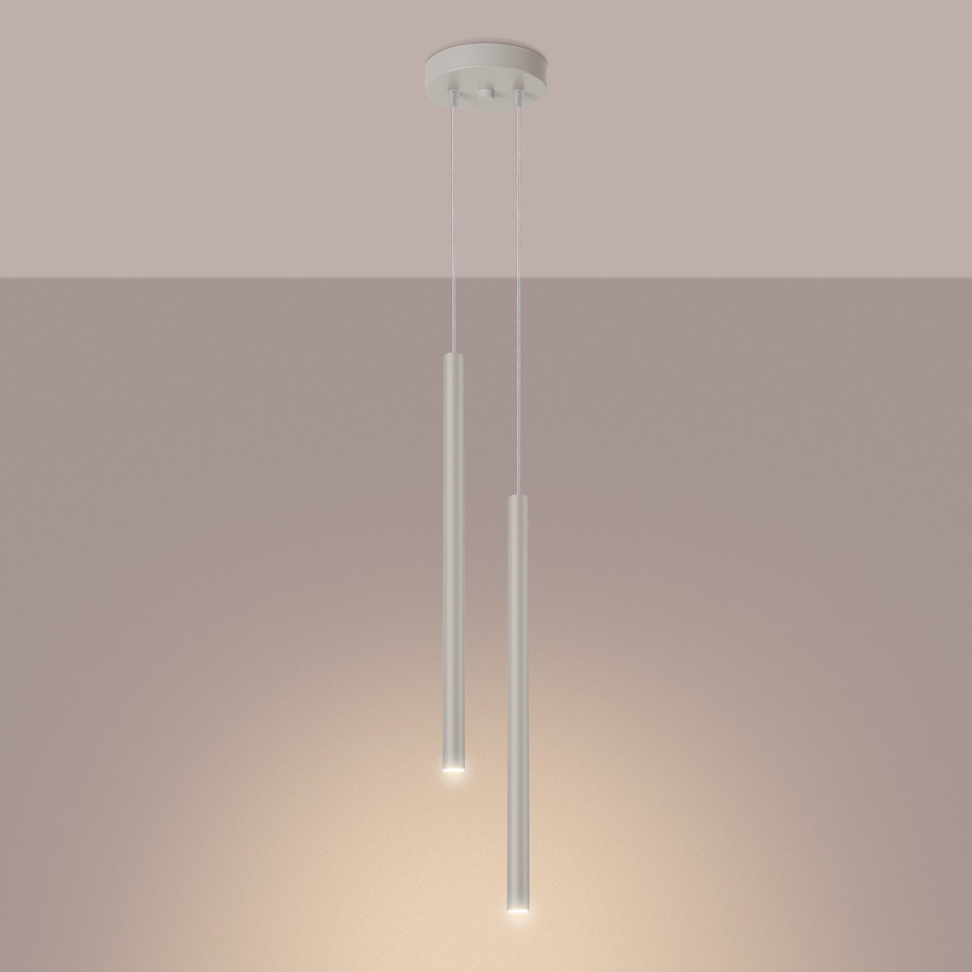SOLLUX lighting Hängeleuchte Pendelleuchte Pastelo 2 Beige, Nicht enthalten