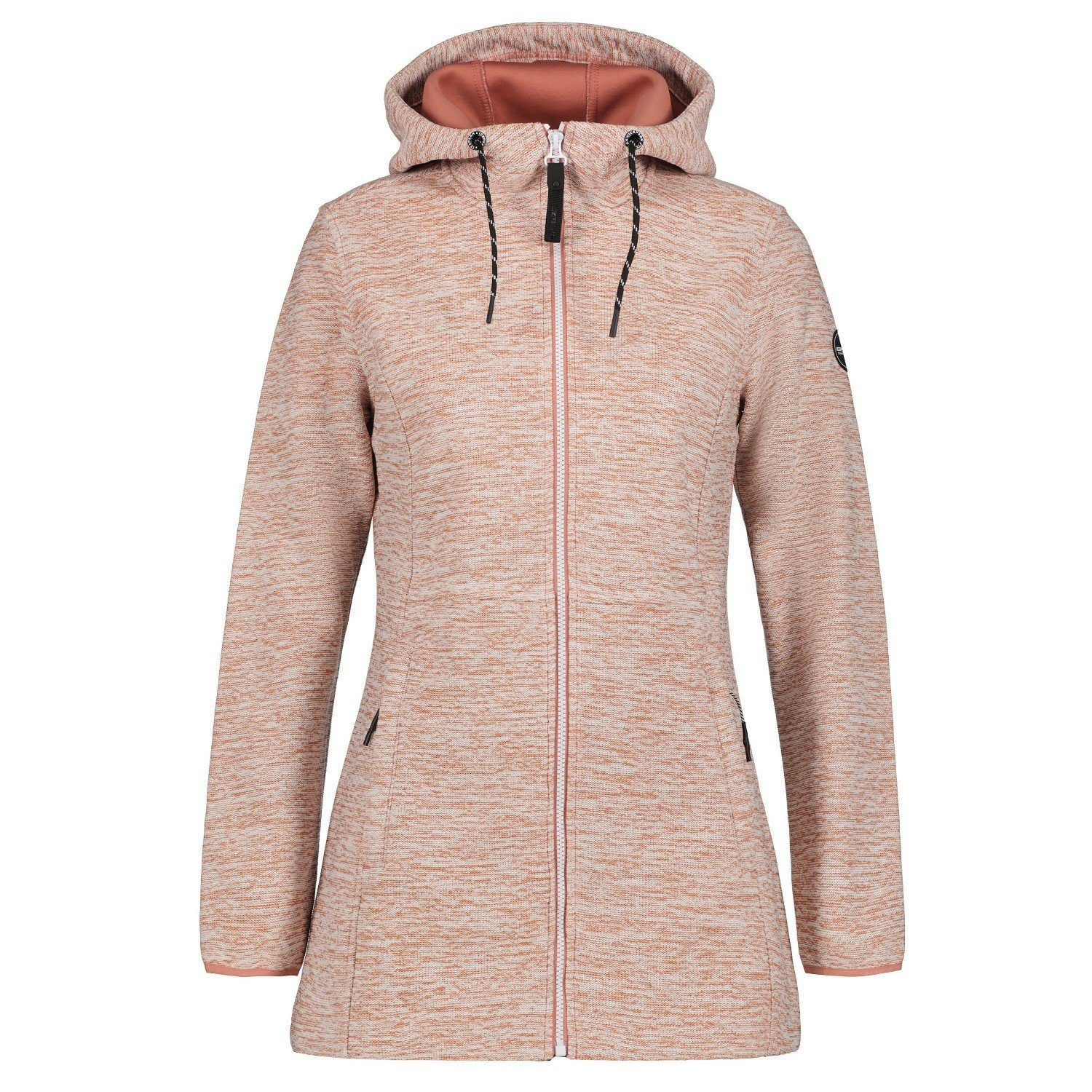 Icepeak Strickfleecejacke Strickfleecejacke lang Alzey Kapuze