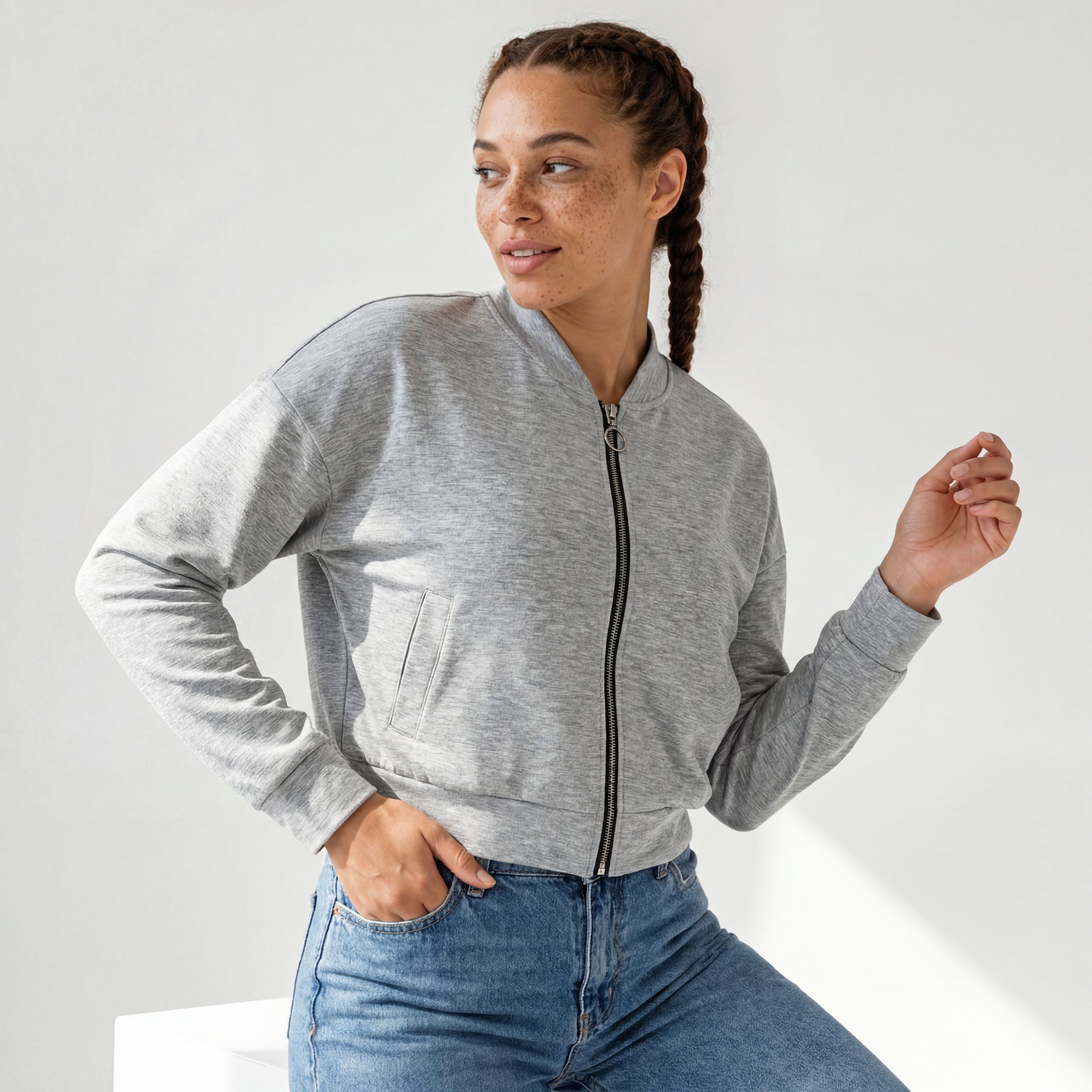 OriginalYou Blouson Damen Kurzjacke für den Übergang weiches Soft Silk Jersey Material, 36-38 (relaxed) - 38-40 (klassisch)