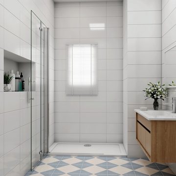 duschspa Duschwand 6mm Duschwand Faltwand Scharnierwand Duschtrennwand Glaswand, Einscheibensicherheitsglas, Sicherheitsglas, (Set), Glas