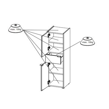 Lomadox Badmöbel-Set FLORINA-01, (Spar-Set, 3-St., Waschbeckenunterschrank Badezimmerschrank), modern in weiß mit Eiche