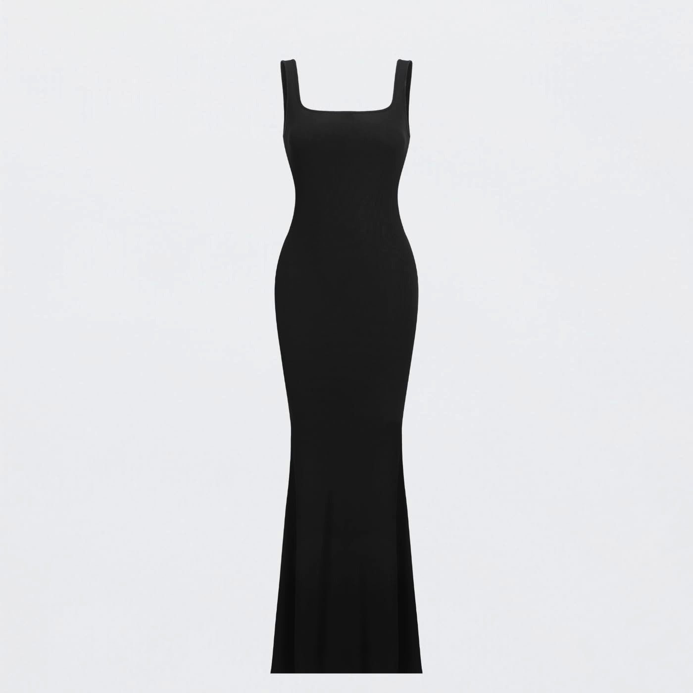 cfab by creamy fabrics Jerseykleid Ribbed Tank Top Maxikleid-Schwarz-2XL (1 günstig online kaufen