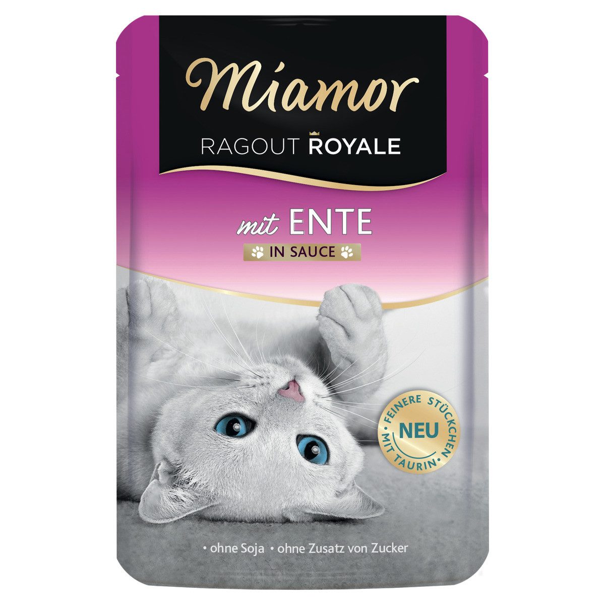 Miamor Ragout Royale mit Ente in Sauce 100 g - 22 Stück, Nassfutter für: Katze