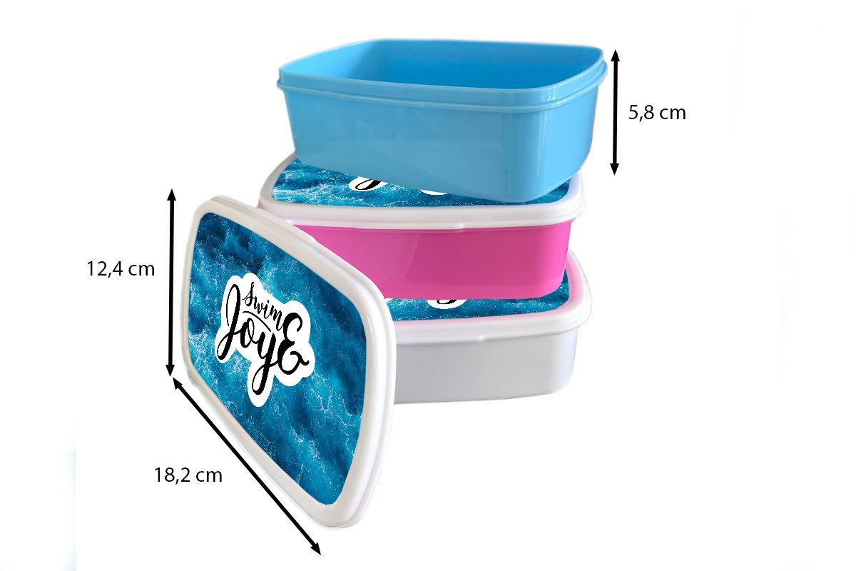 - Jungs MuchoWow Kinder Meer und Zitate, Mädchen Lunchbox für Kunststoff, Brotbox (2-tlg), weiß für Erwachsene, Brotdose, Wellen und -