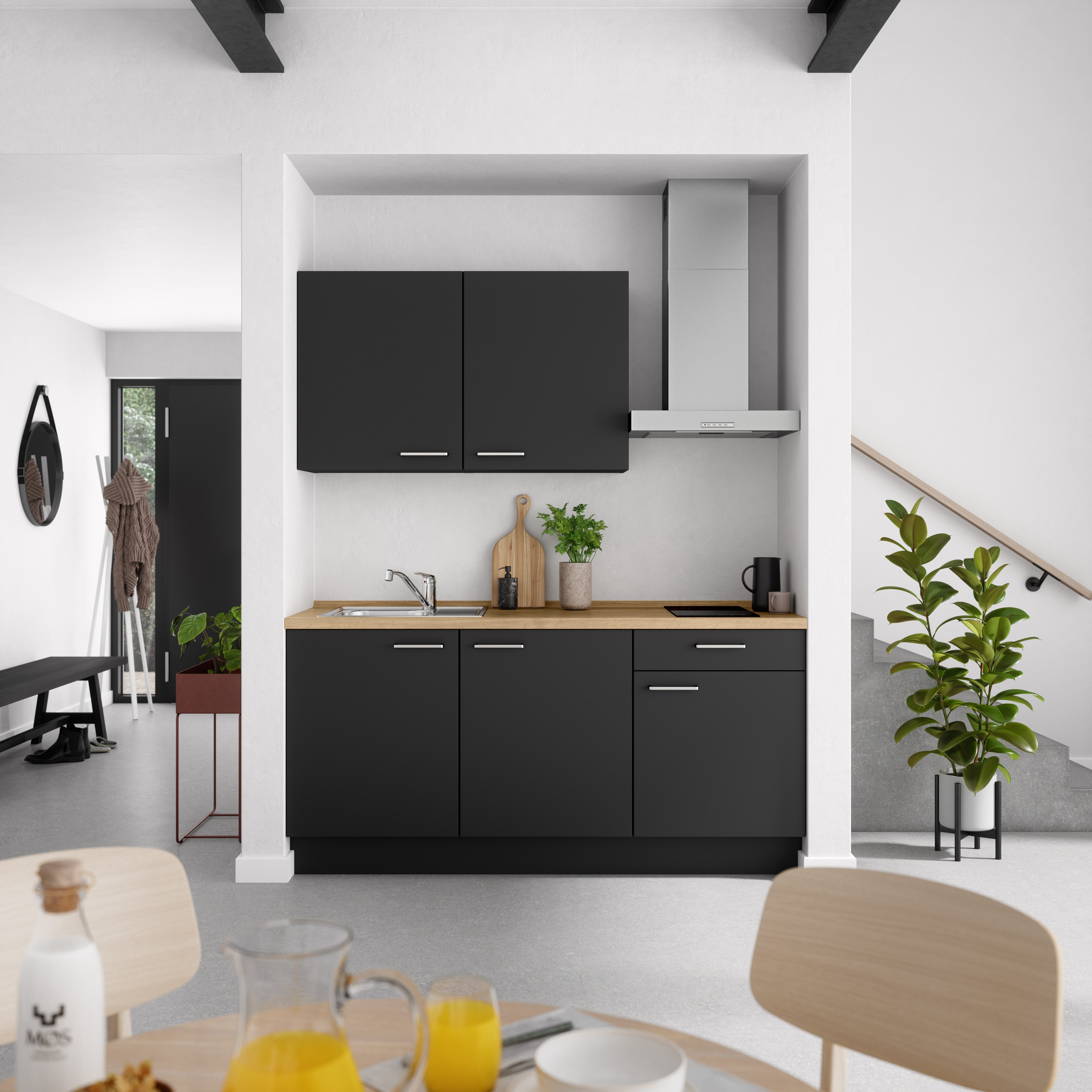 nobilia® Küchenzeile "Touch I", NEU: individuell anpassbar mit gratis Profi-Beratung, vormontiert, Breite 180 cm, Ausrichtung wählbar, wahlw. mit E-Geräten