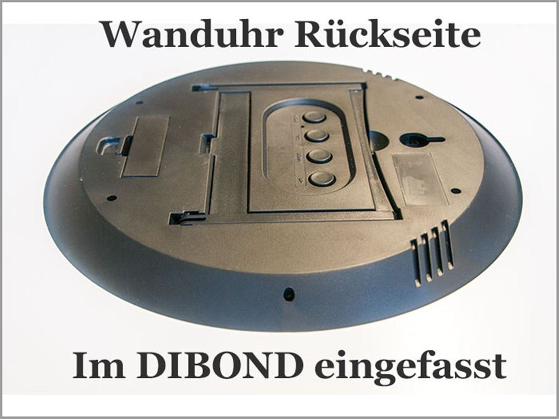 dixtime Wanduhr 6120 Dixtime Wohnraumuhr Digital Alu-Dibond) aus (Einzigartige Moderne 35x100cm 4mm Wanduhr, Digitaldruck-Optik Designer