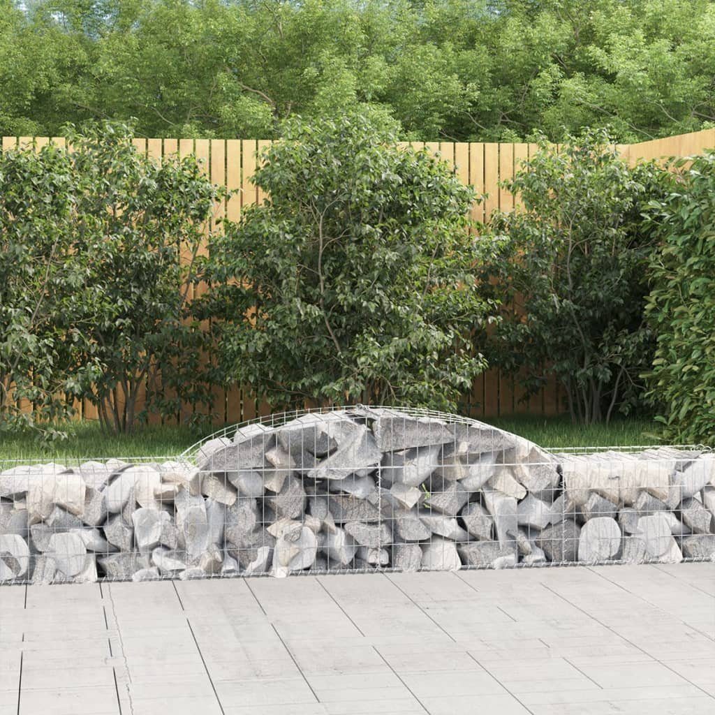 vidaXL Blumentopf Gabione mit Hochbogen 300x50x40/60 cm Verzinktes Eisen (1 St)