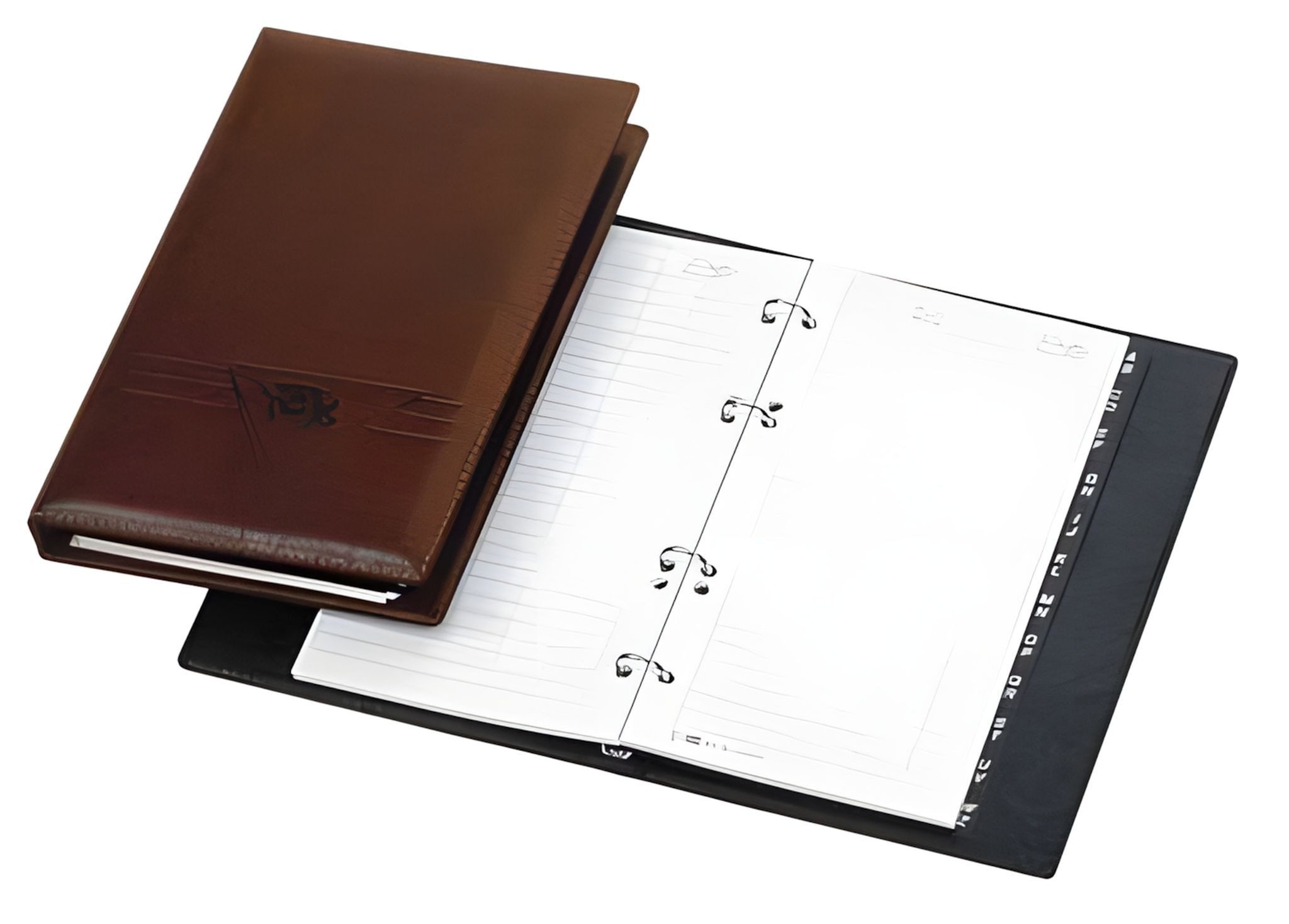 VELOFLEX Notizbuch VeloflexTelefonbuch Exquisit schwarz 4-Ring-Rund-Mechanik 15 mm