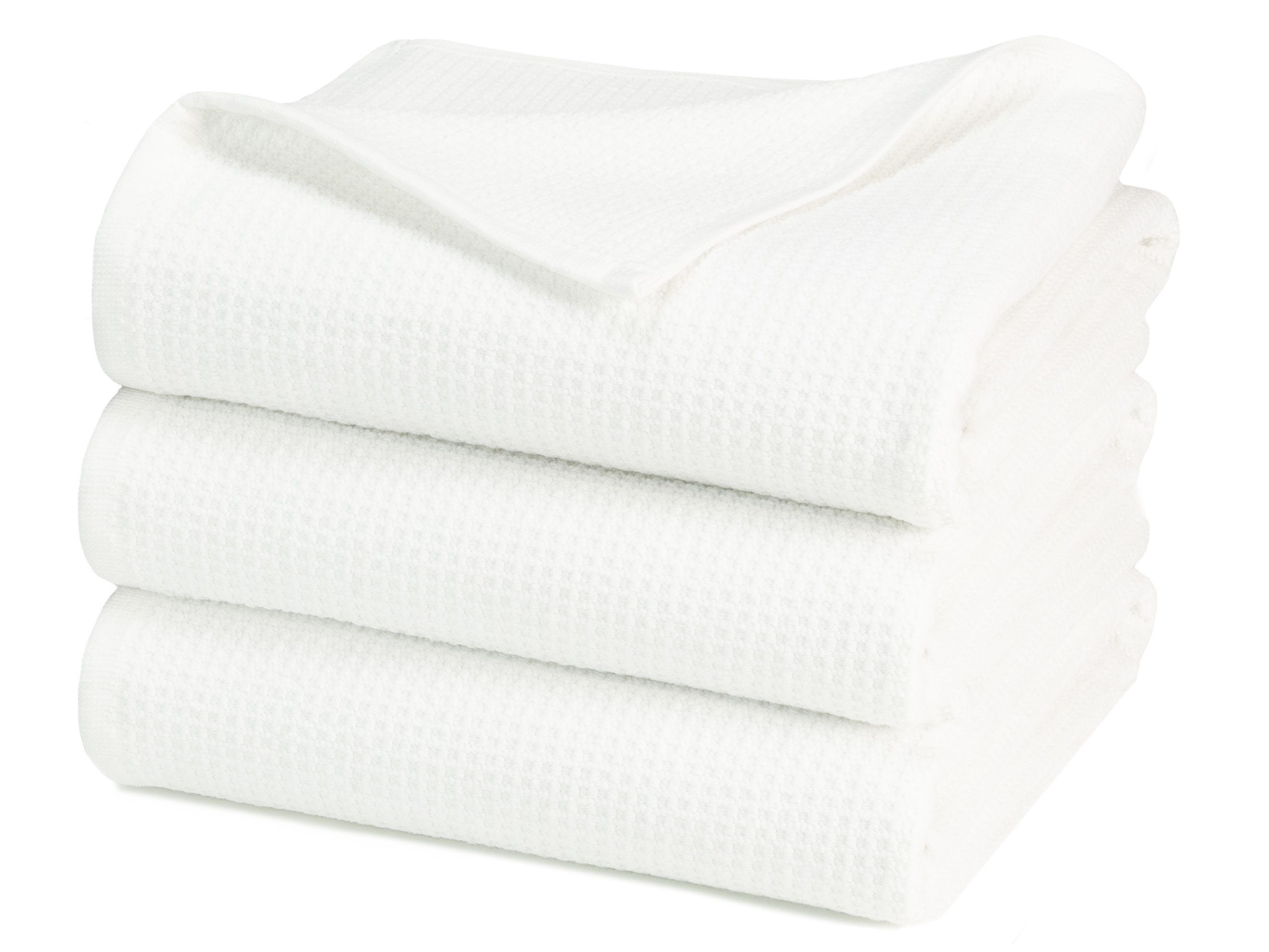 ZOLLNER Duschtücher, Waffelpique (3-St), 70 x 140 cm, 100% Baumwolle, vom Hotelwäschespezialisten, Waffelpique