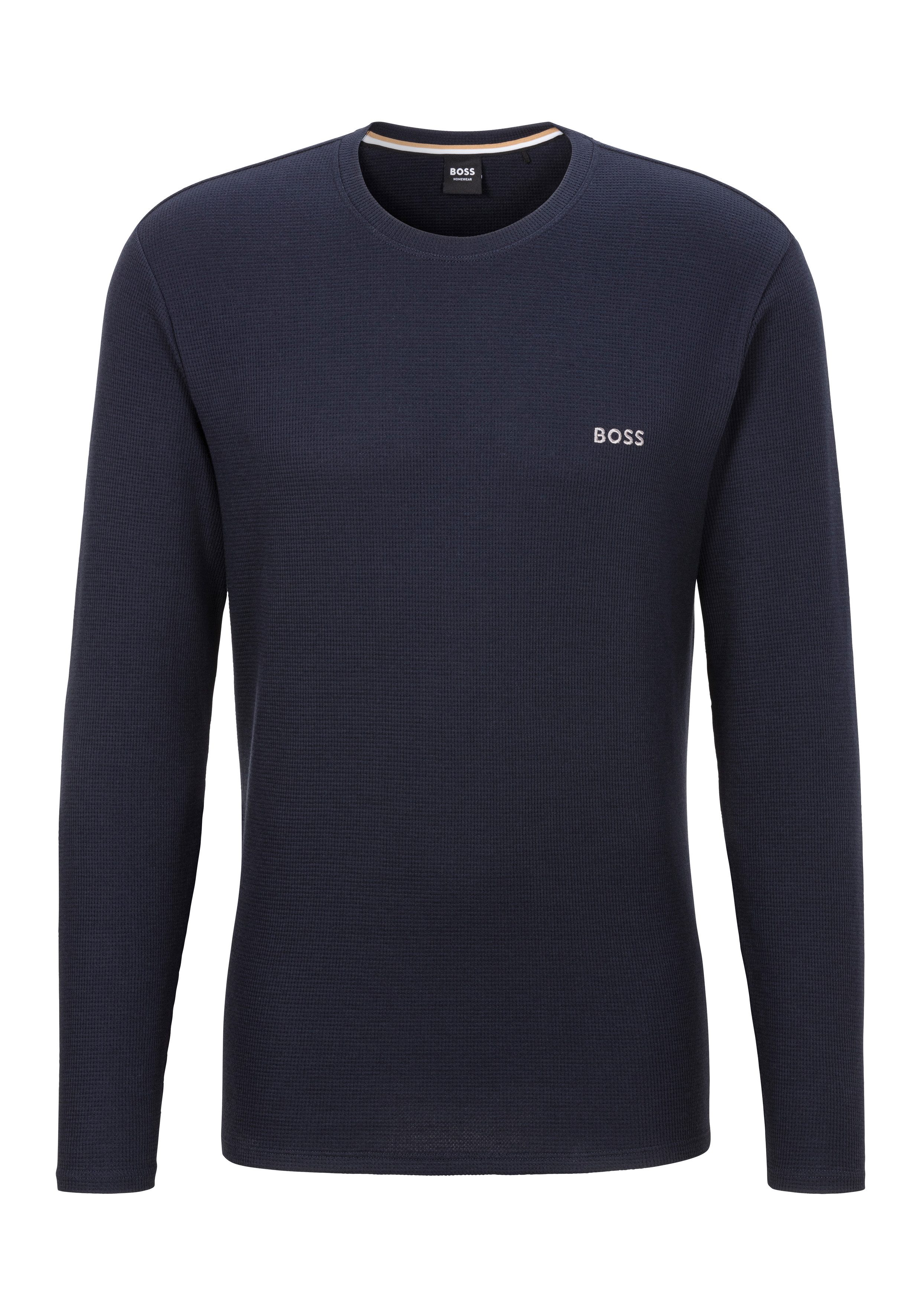 BOSS Pyjamaoberteil Waffle LS-Shirt