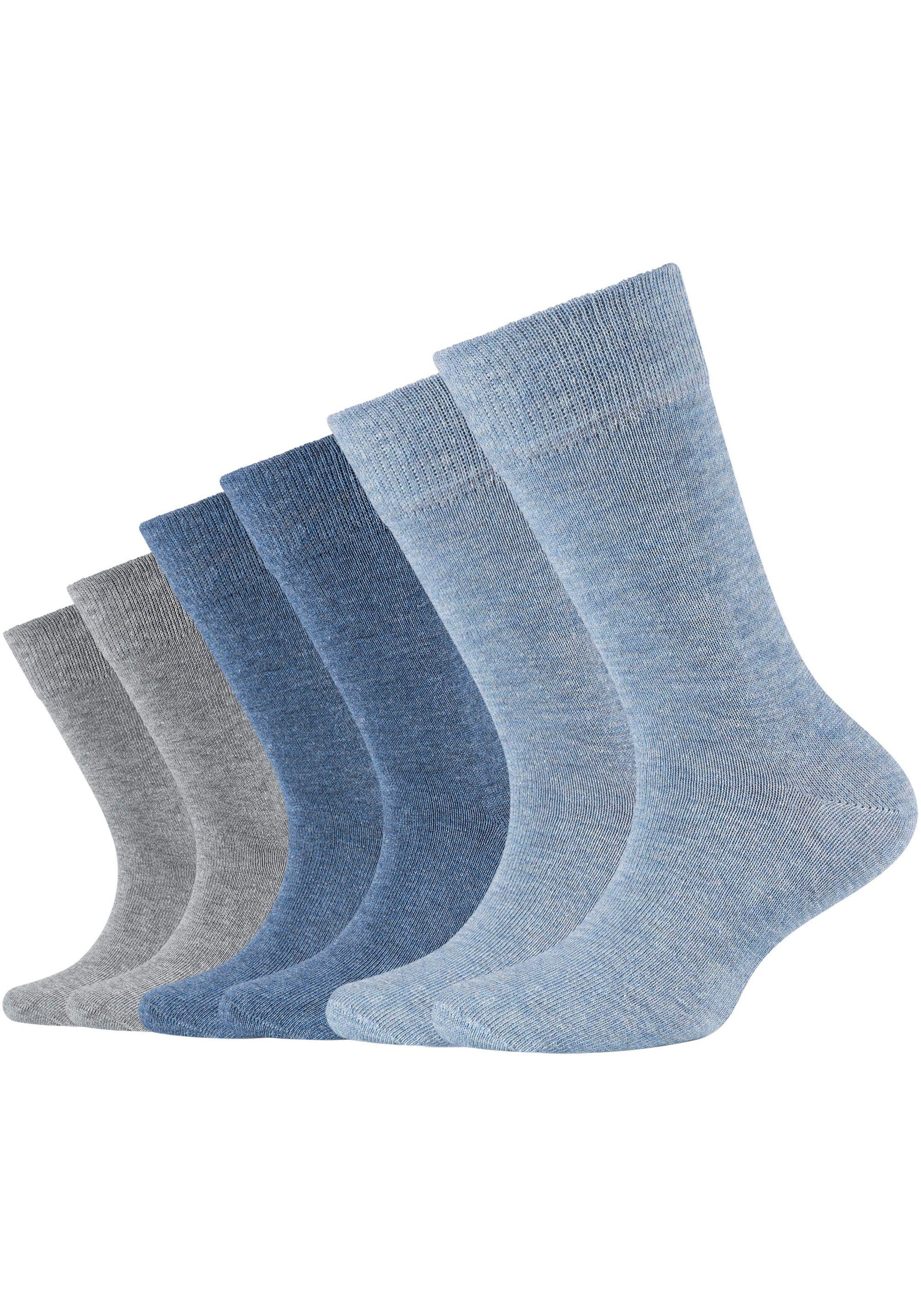 Camano Socken (Packung, 6-Paar) Hoher gekämmter an Anteil Baumwolle meliert jeans-mix