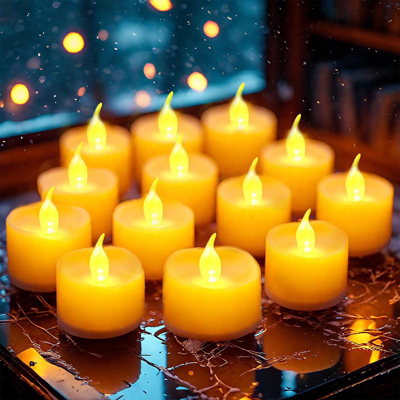 LQWELL LED-Kerze LED Flammen 12 er LED-Kerze Fairy Lights,3D Flamme Batteri günstig online kaufen