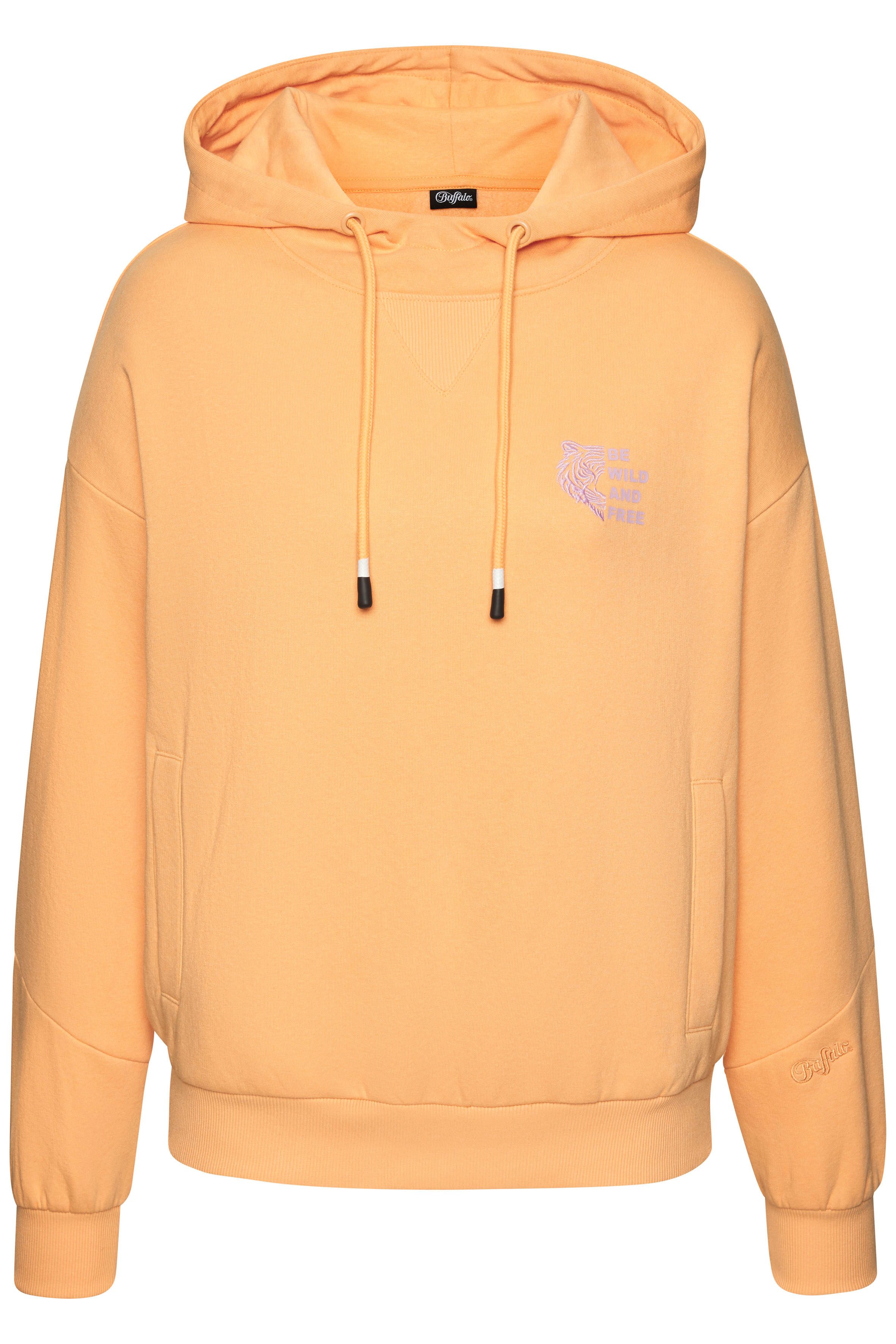 Buffalo Kapuzenpullover mit Kontraststickerei und seitliche Taschen – Bild 2 von 5
