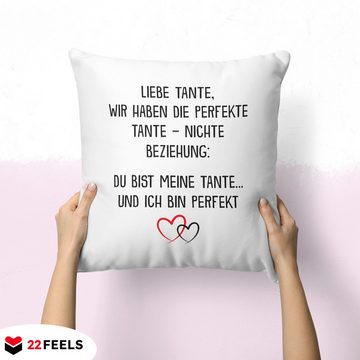 22Feels Dekokissen Beste Tante Geschenk v. Nichte Geburtstag Weihnachten Deko Frauen, Deko mit Persönlichkeit