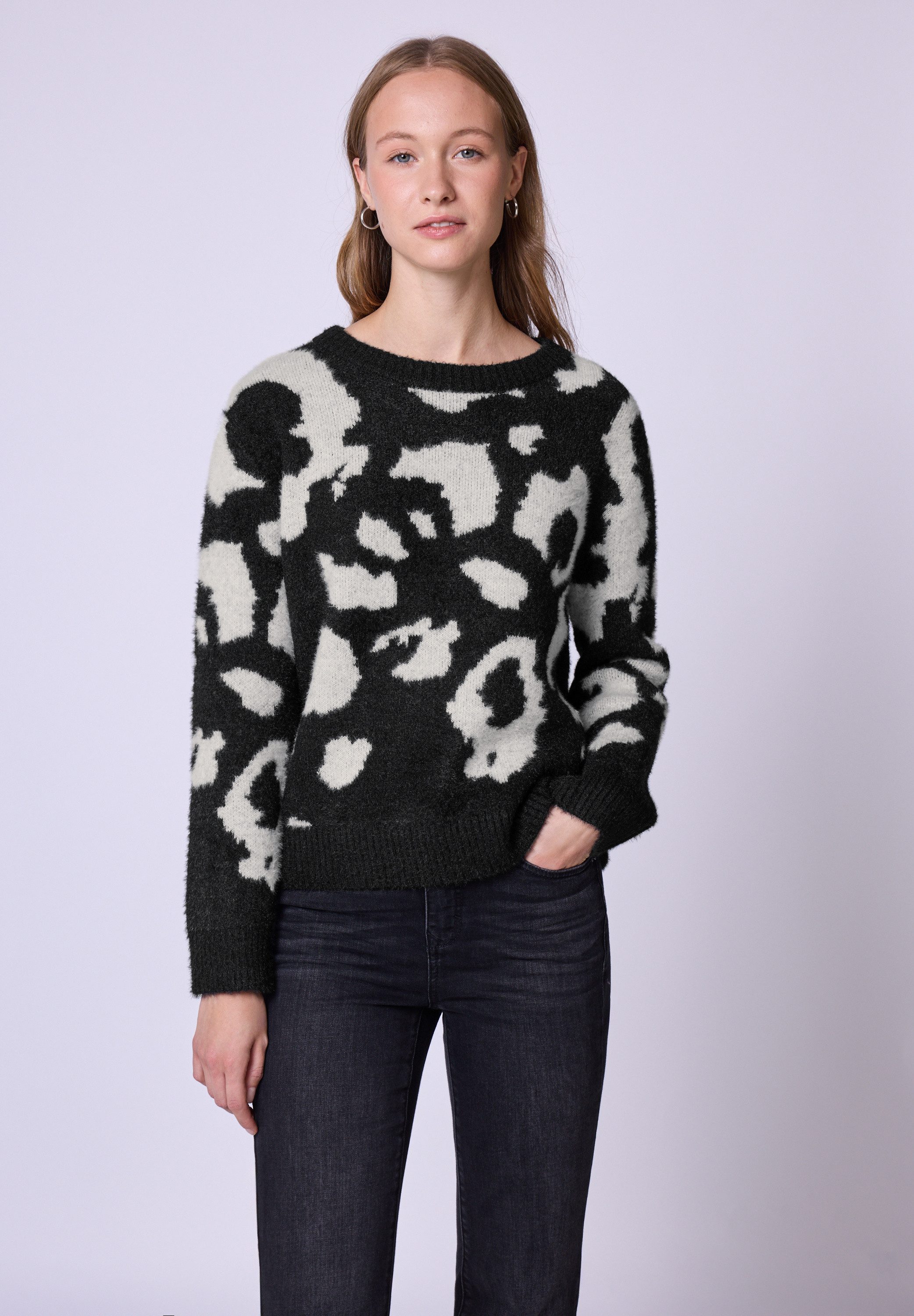 STREET ONE STUDIO Rundhalspullover mit grafischem Muster günstig online kaufen