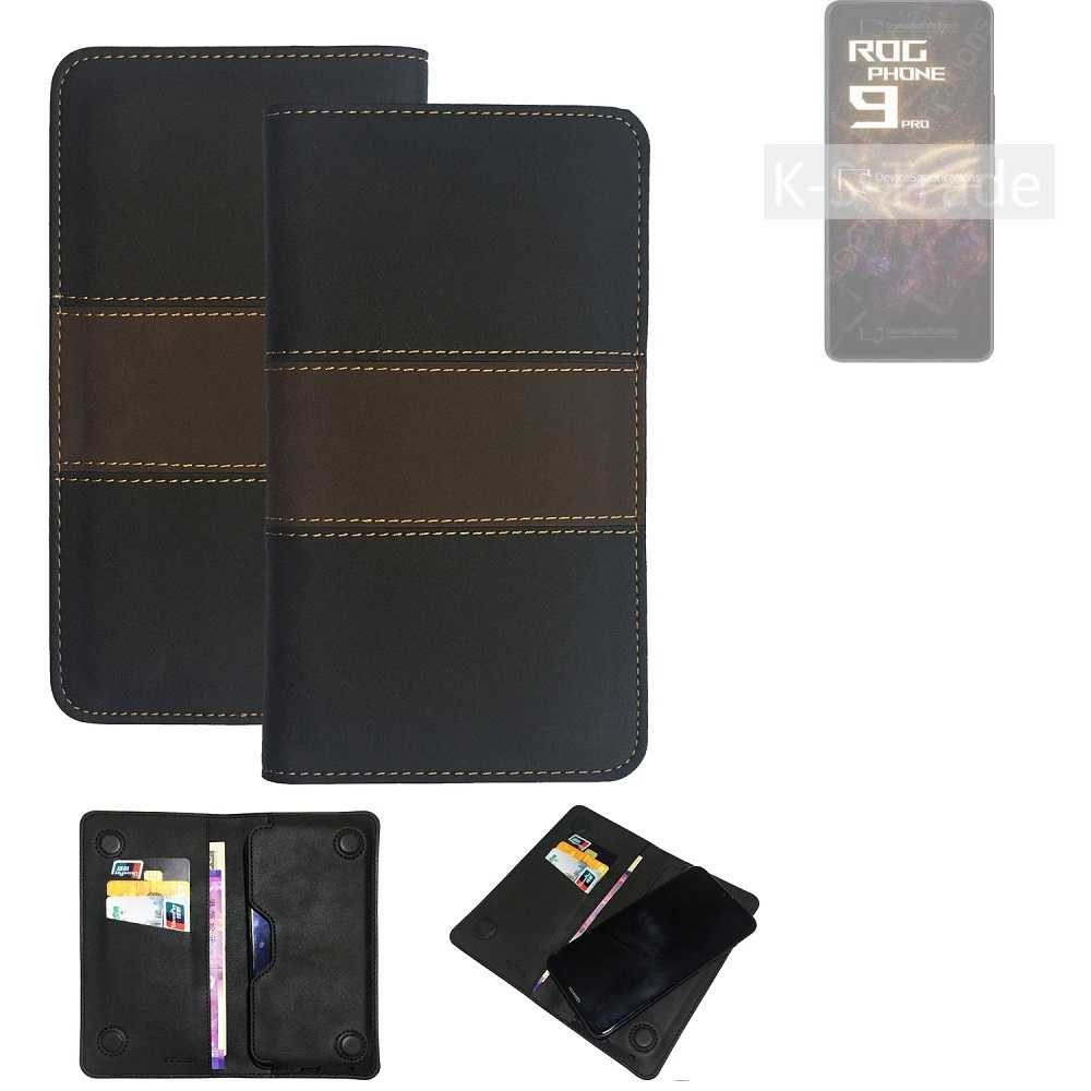 K-S-Trade Handyhülle für Asus ROG Phone 9 Pro, Hülle Handyhülle Schutzhülle Walletcase Bookstyle Tasche Schutz