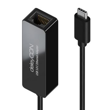 deleyCON deleyCON LAN Adapter USB 3.0 Netzwerkadapter Gigabit USB C auf RJ45 - Netzwerk-Adapter